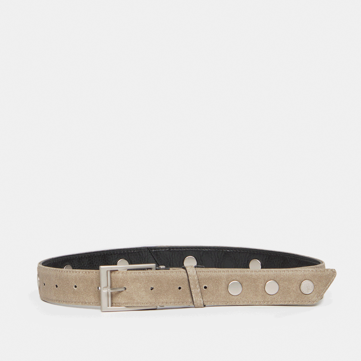 Charlie Reversible Riveted Belt for Men - Black/Pewter/Brushed Silver - Large Size | Adjustable Waistband | Perfect for Casual Wear, Office & Formal Occasions