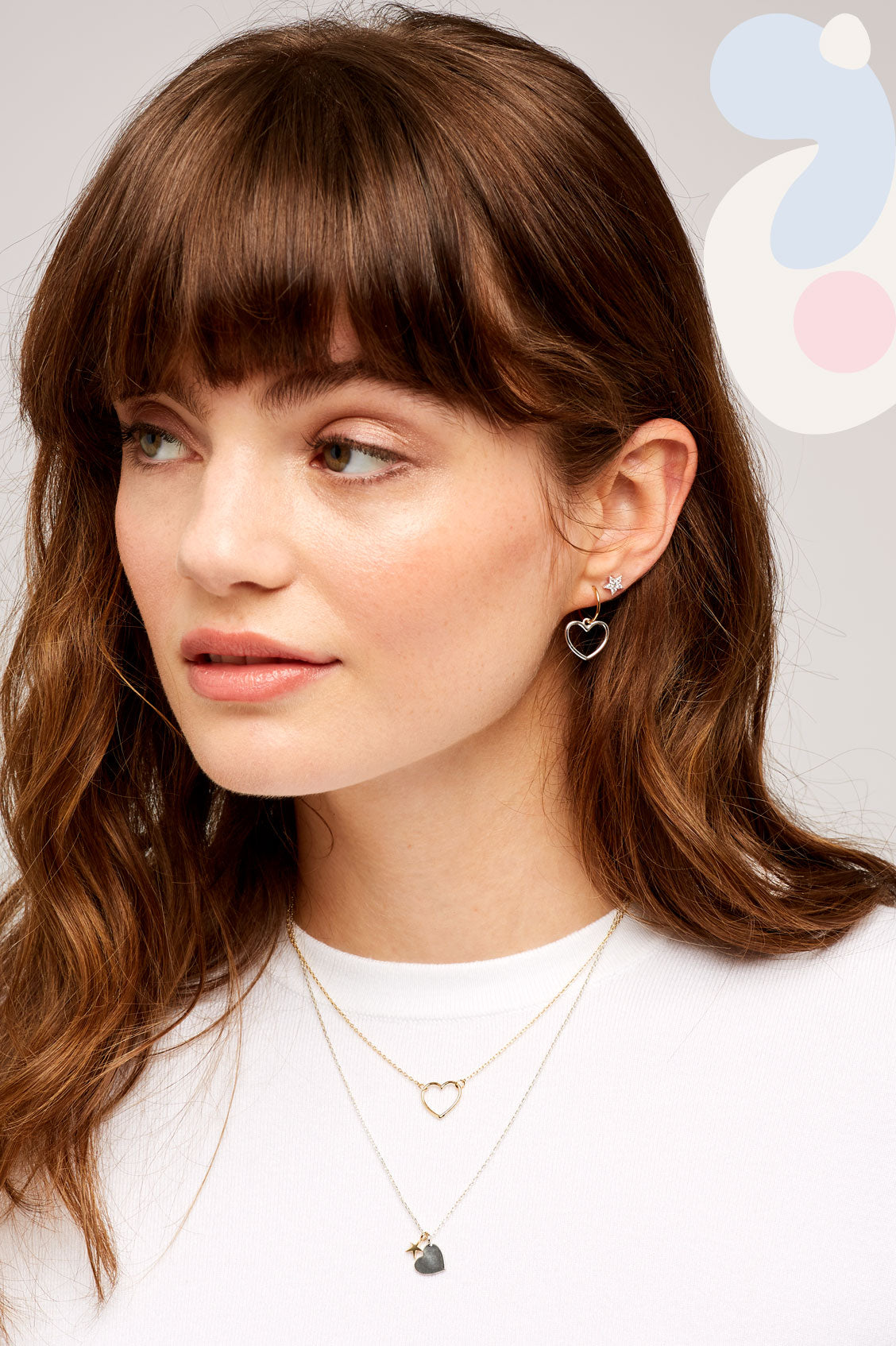 Double Charm Heart and Star Necklace for Women - Dainty Gold/Silver Layered Pendant Jewelry - Perfect Gift for Valentine's Day, Anniversary & Everyday Wear