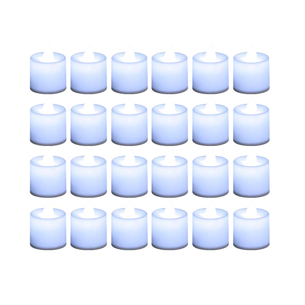 LANKER 24 Pack Flameless LED Tea Lights - Battery Operated Candles for Christmas Halloween Decor