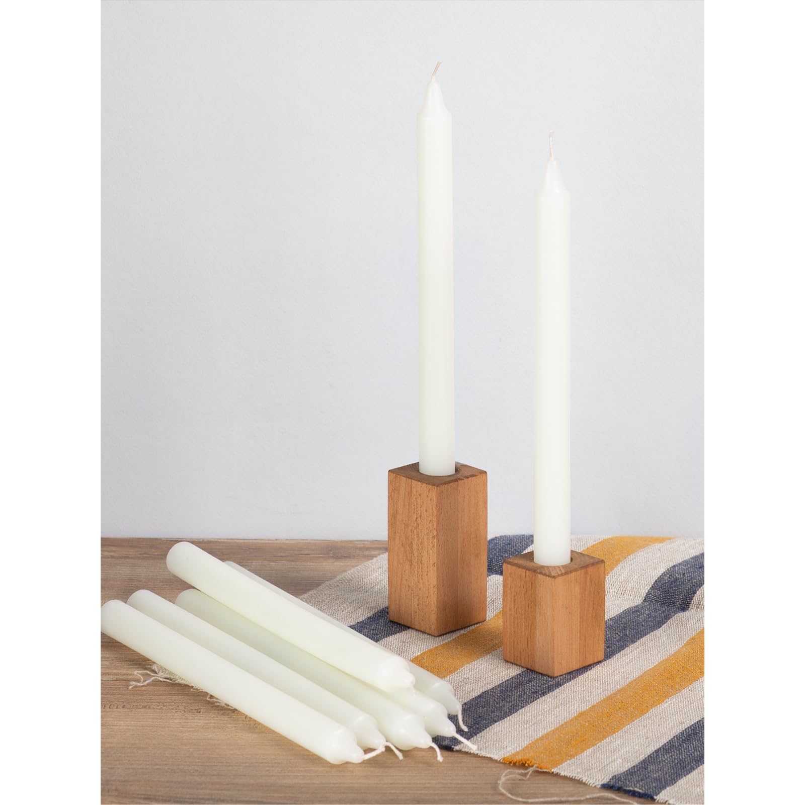 Premium Ivory Taper Candles 12 Inch (Pack of 4) - Unscented Dripless Dinner Candles for Romantic Dining, Wedding Centerpieces & Holiday Decor - Slow Burning Smokeless Long Candlesticks for Tables & Home Decor