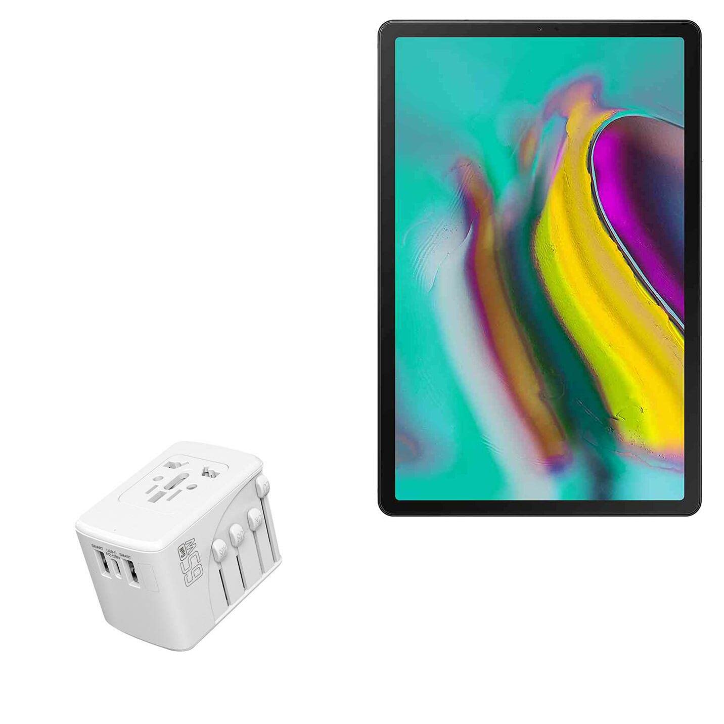 65W PD Fast Charger for Samsung Galaxy Tab S5e LTE - International Wall Charger with 3 USB Ports | Travel Adapter & Power Converter | Perfect for Home, Office & Worldwide Travel - Winter White