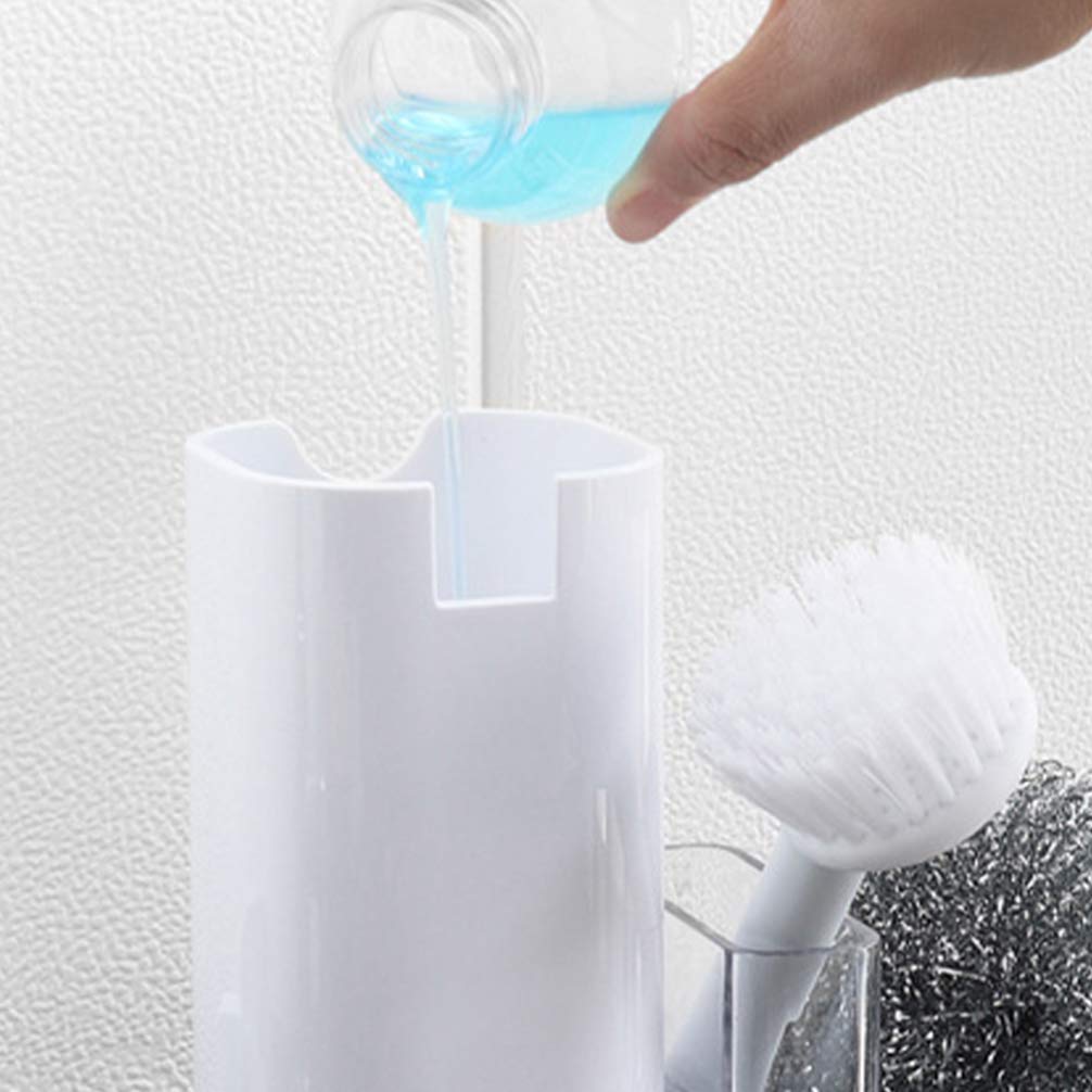 Hemoton Kitchen Sink Brush Set with Holder - Scrubbers & Steel Handle for Dish Washing & Cleaning