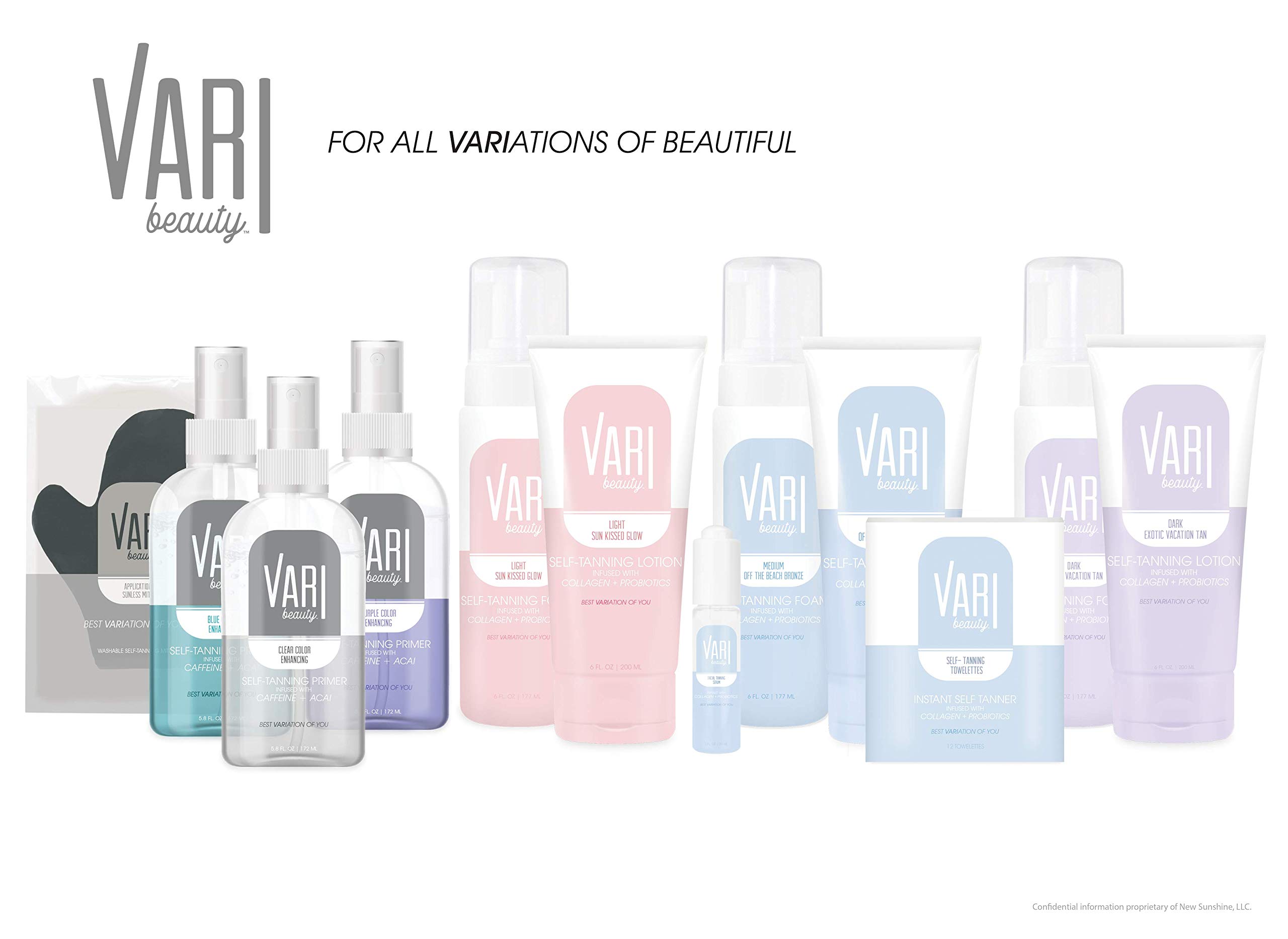 Vari Beauty Medium Self-Tanning Foam with Collagen & Probiotics (6 Fl Oz) - Quick Drying, Streak Free Tan for Natural Bronze Glow | Hydrating & Moisturizing Formula | Perfect for Beach Vacations, Summer Parties & Everyday Sun-Kissed Look