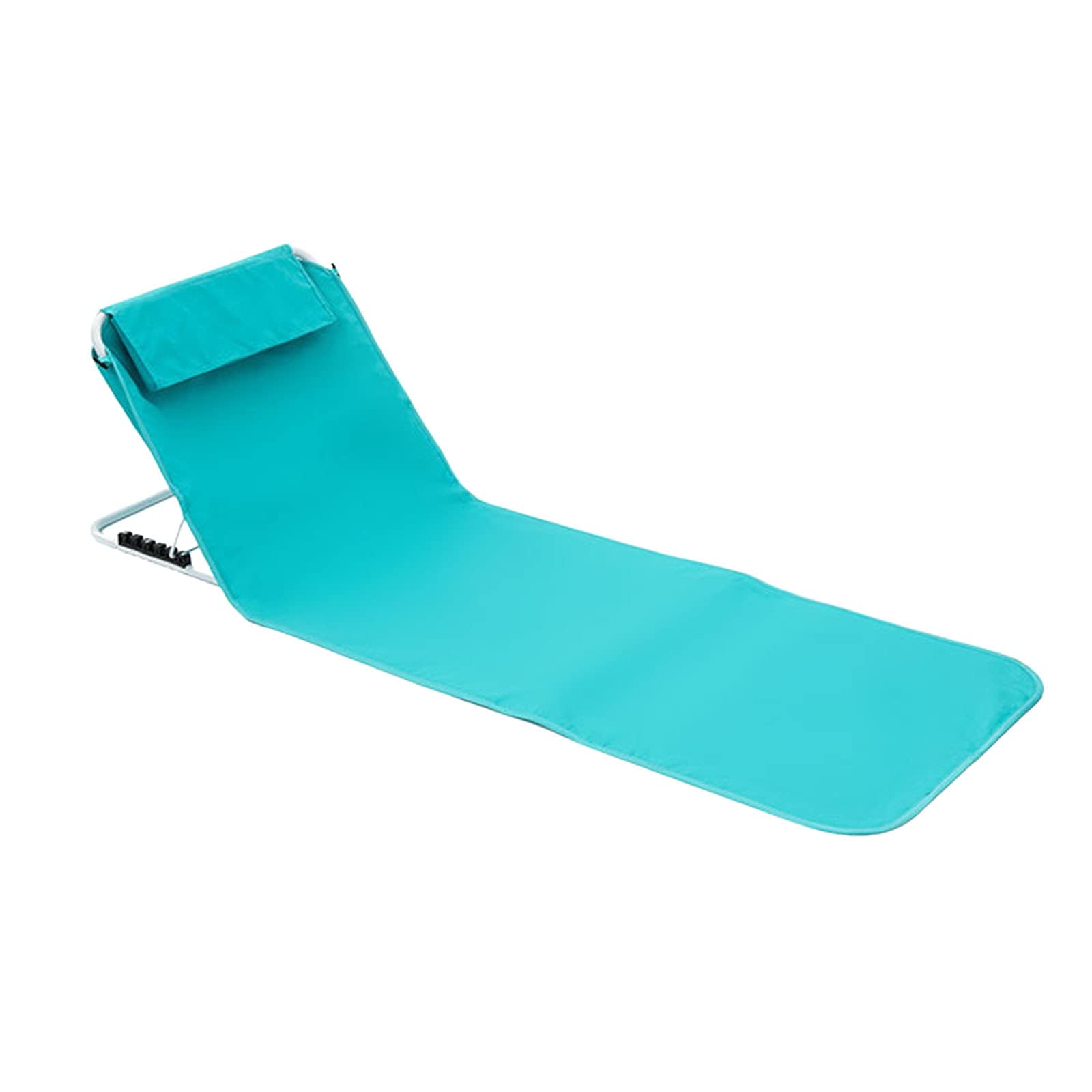 Premium Lightweight Folding Beach Chair for Adults - Adjustable Backrest with Cushioned Mat (143x48cm) | Portable Lounge Chair for Outdoor Relaxing, Sunbathing, Camping & Beach Vacations | Blue
