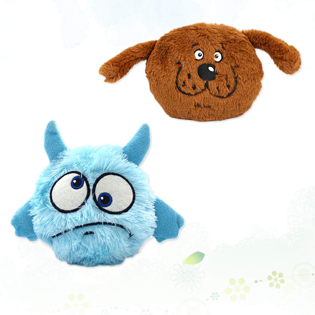 POPETPOP 2-Pack Dog Toys - Electric Vocal Vibration Plush Balls with Bouncing & Jumping Action - Interactive Pet Toys for Small & Medium Dogs - Perfect for Indoor Play, Training & Exercise
