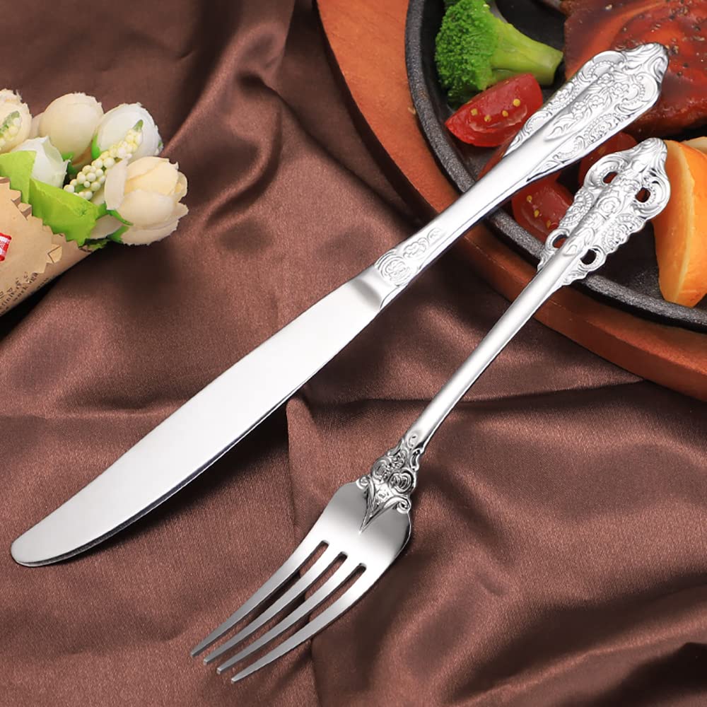 60-Piece Stainless Steel Flatware Set for 12 - Premium Silverware Cutlery Set for Home & Restaurant Use - Durable Kitchen Utensils for Everyday Dining, Dinner Parties & Catering Events