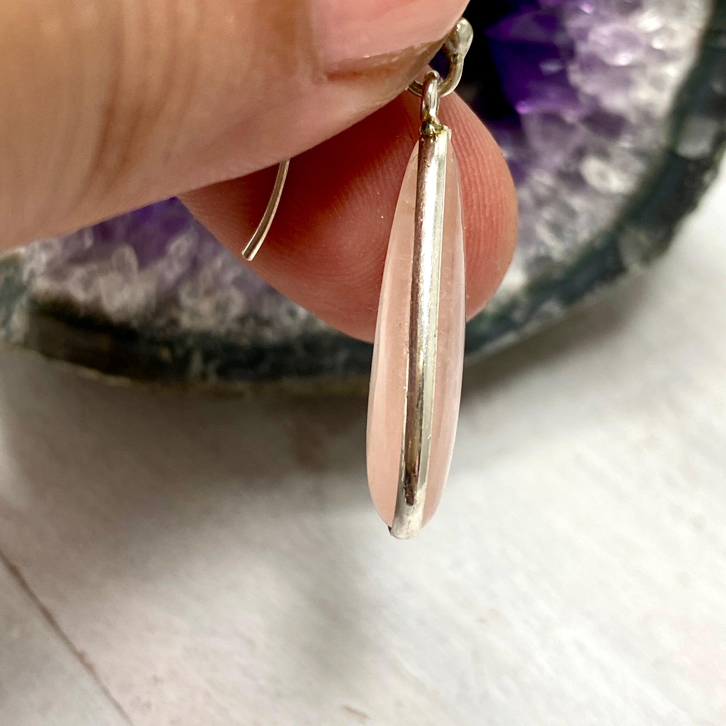 Rose Quartz Teardrop Earrings for Women - Natural Gemstone Dangle Earrings E2456 KEGJ953 - Perfect for Weddings, Parties & Everyday Elegance