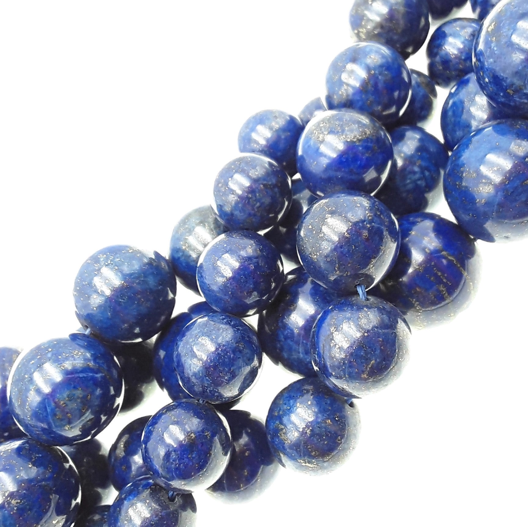 Natural Lapis Lazuli Smooth Round Beads - 14mm 16mm 18mm 20mm Gemstone Beading Strand (15.5 Inch) for Jewelry Making, DIY Crafts, Meditation & Healing Bracelets
