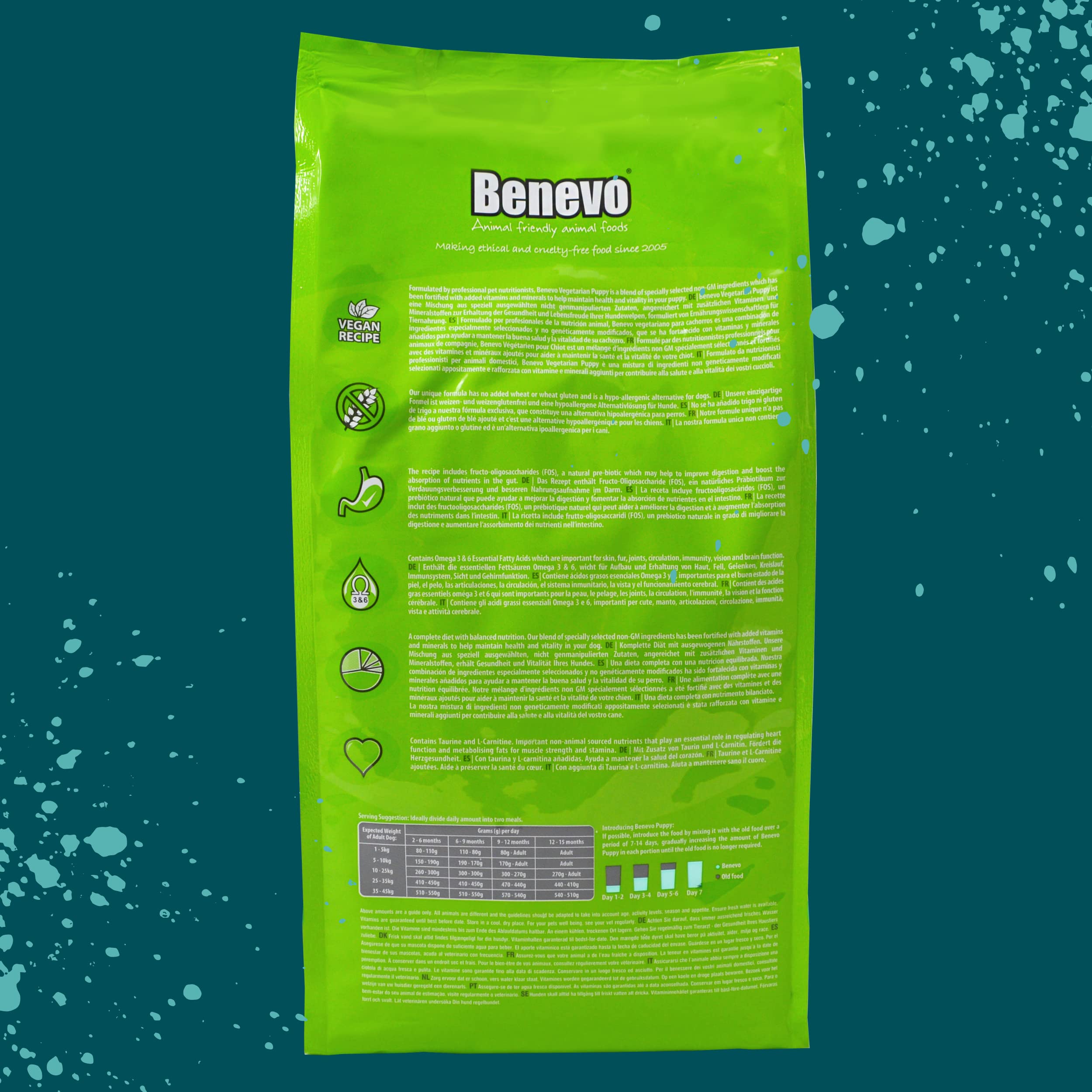 Benevo Original Complete Dry Puppy Food - 2kg Bag for Small & Medium Breed Puppies | High Protein Vegan Dog Food | Perfect for Training, Weaning & Daily Nutrition
