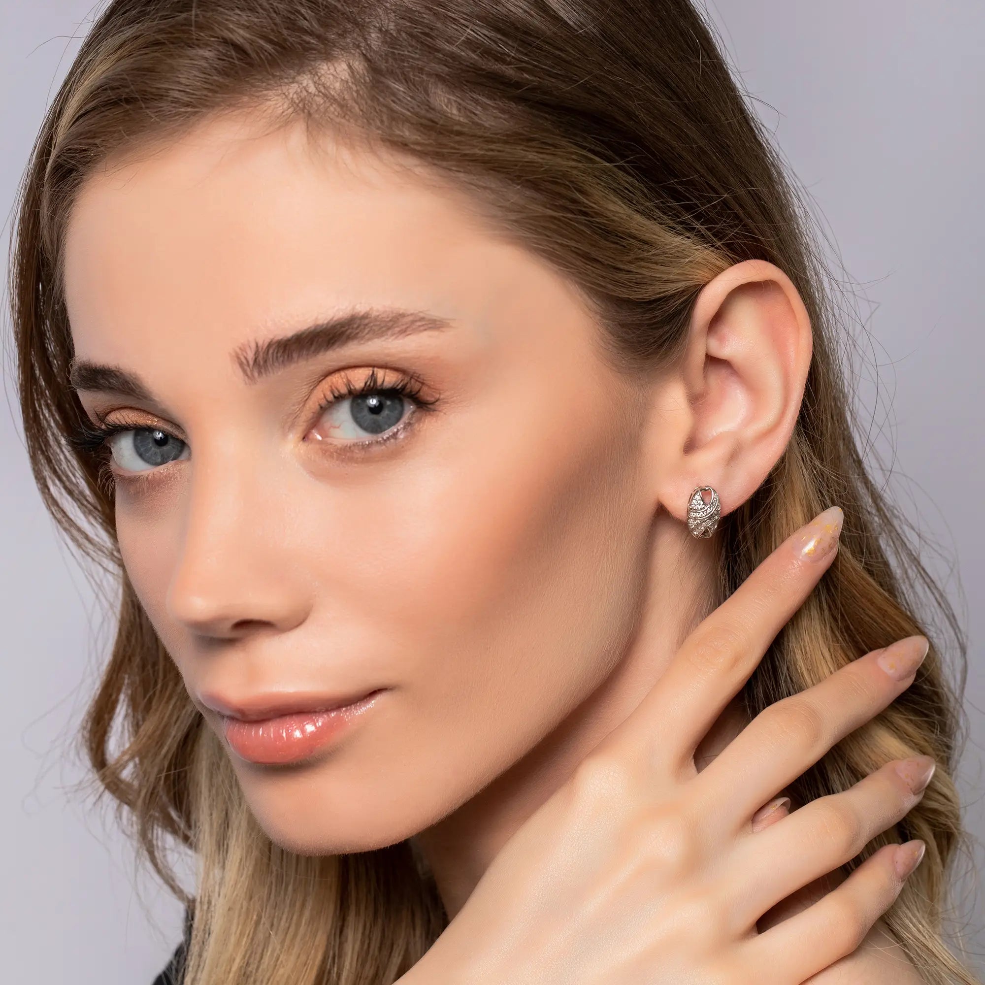 Alessa Hoop Earrings for Women - 14K Gold Plated Sterling Silver Huggie Hoops - Minimalist Everyday Jewelry Gift for Her - Perfect for Work, Date Night & Special Occasions
