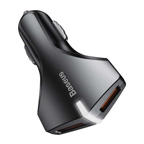 Baseus QC3.0 3A Dual USB Fast Car Charger with LED Indicator - Compatible with iPhone X/8/8 Plus, OnePlus 5, Tablets & More - Perfect for Road Trips & Daily Commuting
