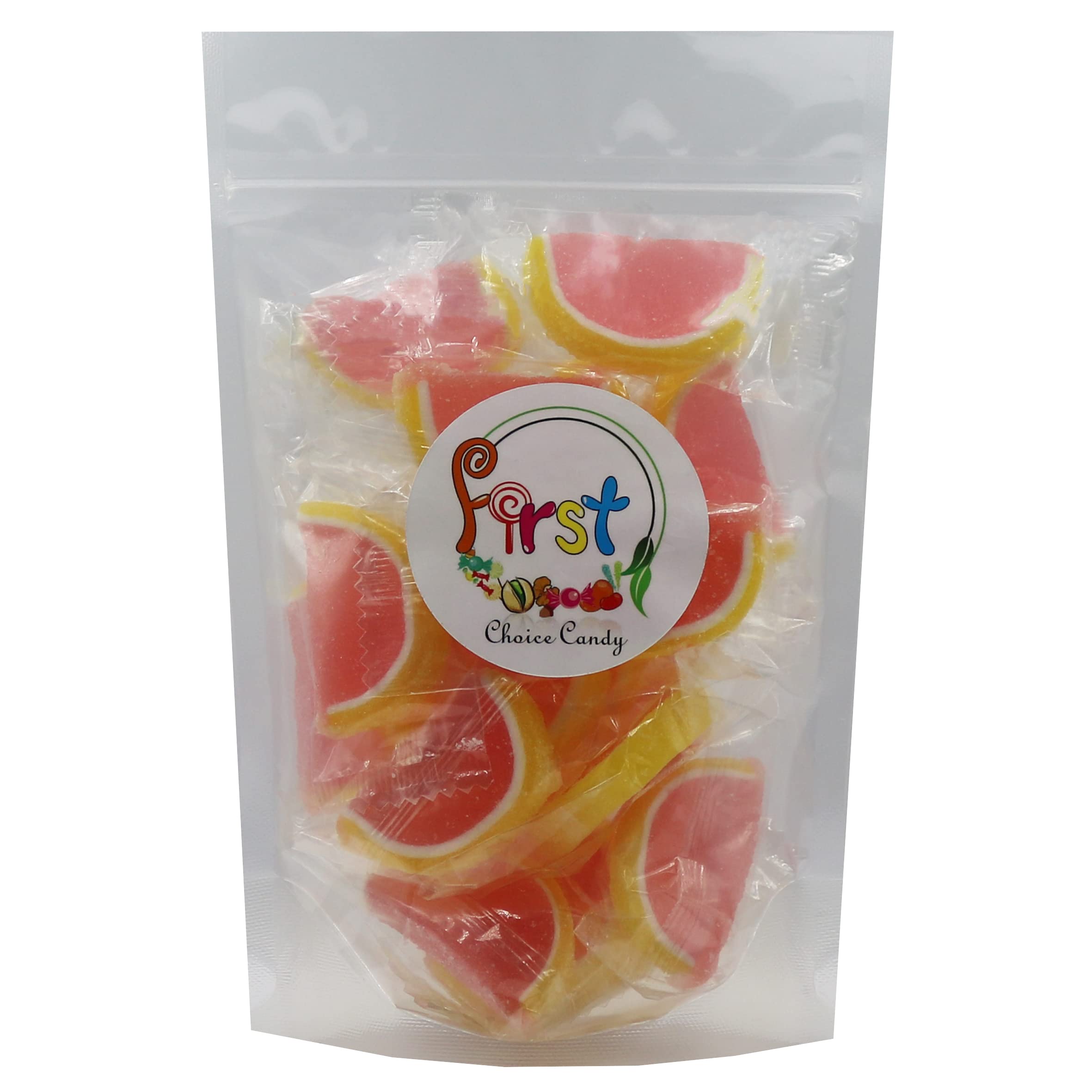 Pink Grapefruit Gummy Candy - 2lb Bulk Jelly Fruit Slices, Individually Wrapped for Freshness | Perfect for Party Favors, Office Snacks & Halloween Treats