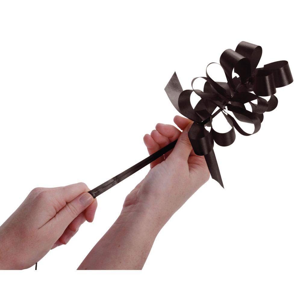 50 Pack Black Pull Bows - 4 Inch Width for Gift Wrapping, Party Decorations, and DIY Crafts (Item #95311) | Bulk Ribbon Bows for Holidays, Weddings, and Special Events