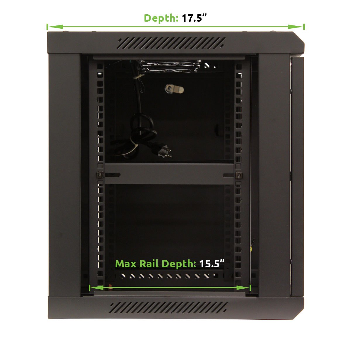NavePoint 9U Wall Mount Network Server Rack - 19 Inch Cabinet Enclosure with Lockable Glass Door & Adjustable Shelves | Perfect for Data Centers, Home Offices & IT Closets