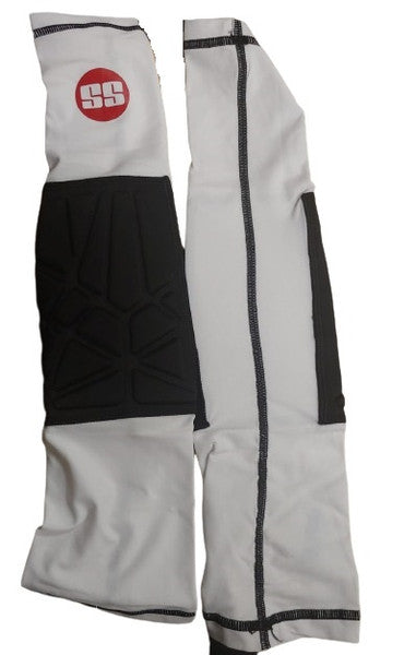 Elbow Support Sleeves for Weightlifting & CrossFit - Embossed Compression Arm Sleeves (White & Black) - Reduce Joint Pain & Improve Performance During Workouts
