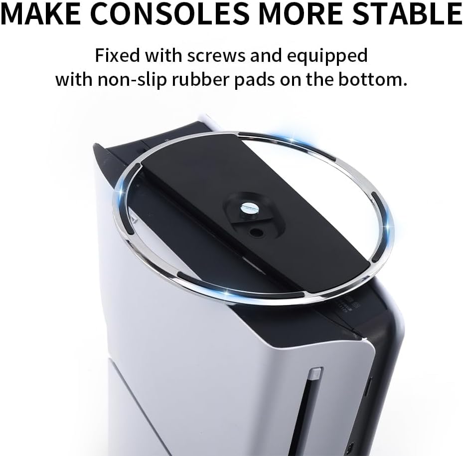 PS5 Vertical Stand for PlayStation 5 Slim - Cooling Base Stand for PS5 Disc & Digital Edition - Perfect for Gaming Setup & Space Saving Organization