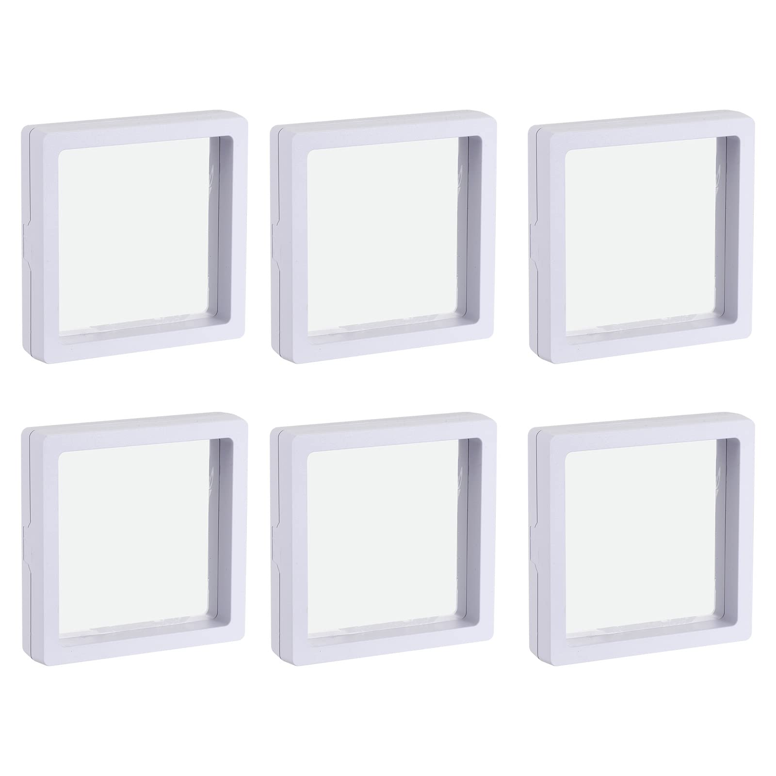 3D Floating Jewelry Display Stand - White Acrylic Frame Holder for Rings, Necklaces, Bracelets & Earrings (2.76
