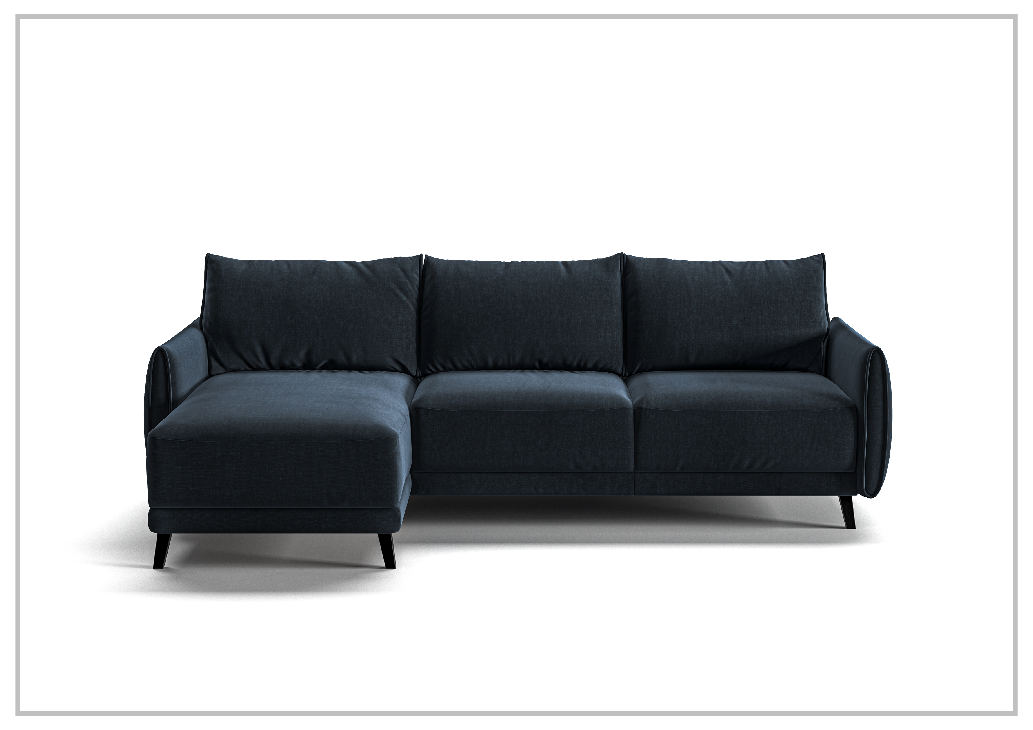 Luonto Dolphin Fabric Sectional Sofa Sleeper with Reversible Chaise & Storage | Modern L-Shaped Convertible Couch Bed | Perfect for Small Spaces, Living Rooms & Guest Rooms