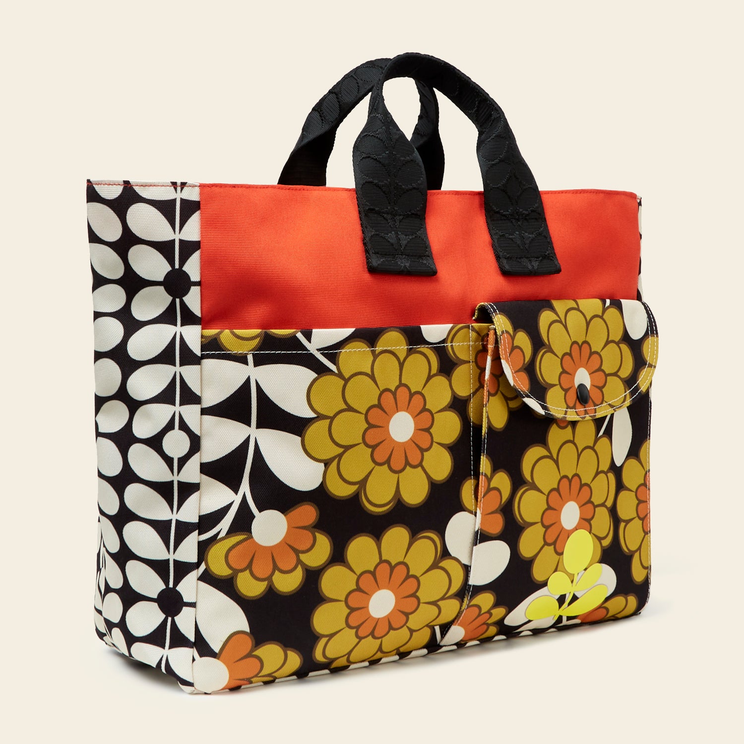 Stylish Rhombus Tote Bag - Dahlia & Saffron Color Block Design | Perfect for Work, Travel & Everyday Use