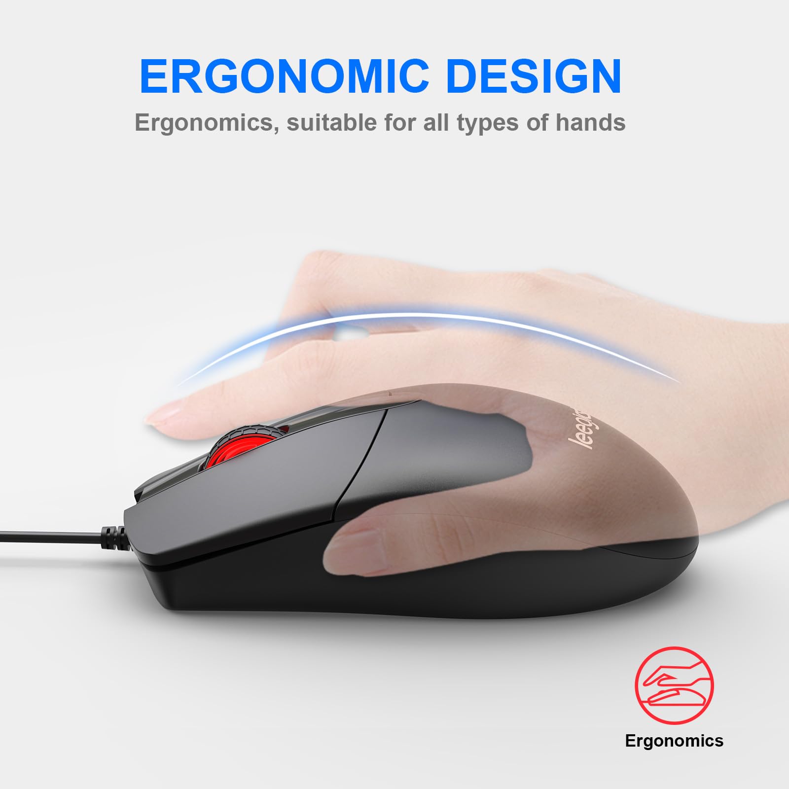 Premium M102 Wired USB Optical Mouse - 1000 DPI, 3-Button Ergonomic Design for PC, Laptop, MacBook & Chromebook | Comfort Grip Ambidextrous Mouse for Office, Gaming & Home Use | Black Modern Computer Mouse