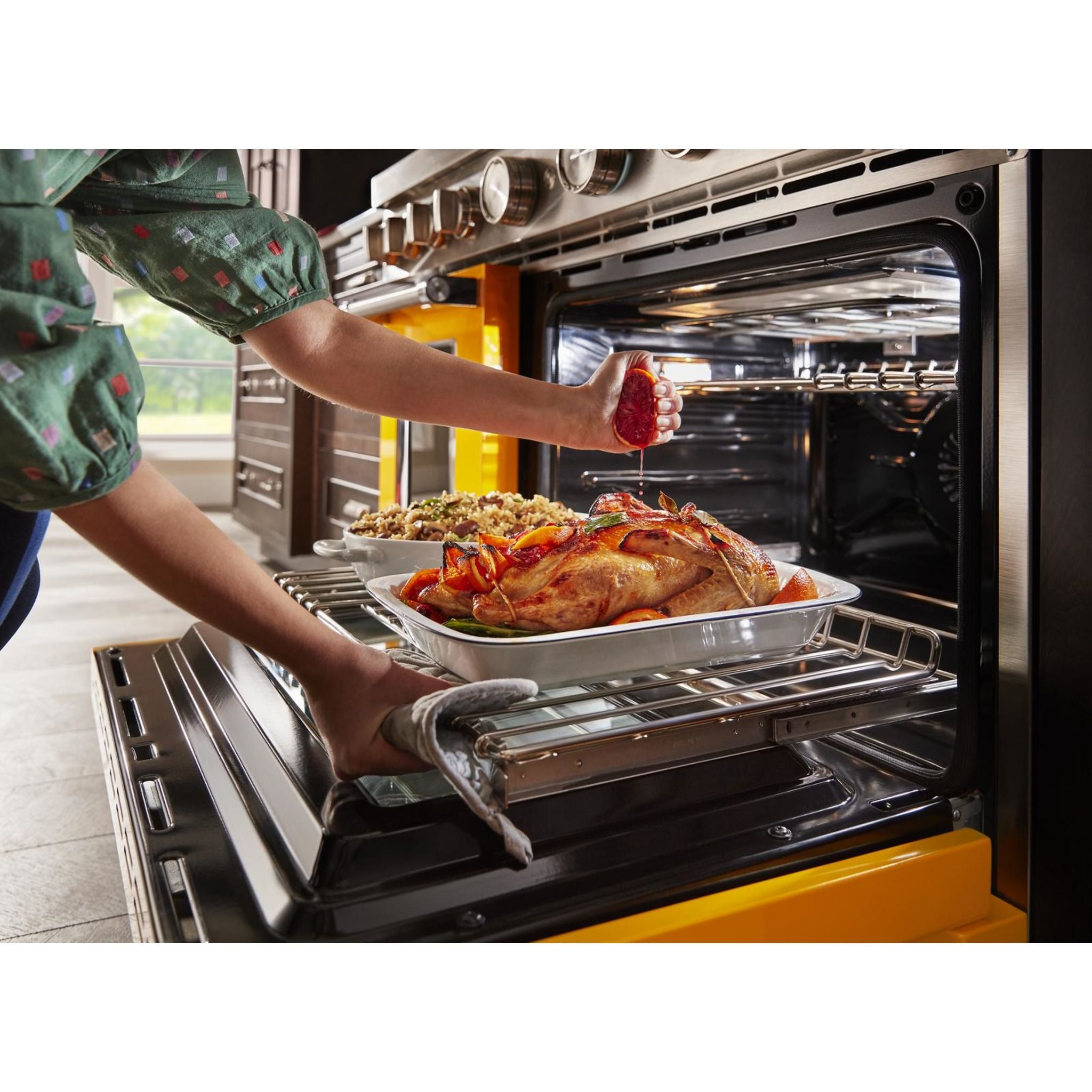 KitchenAid KFDC558JYP 30-inch Dual Fuel Range with Convection Oven - Yellow Pepper Color for Modern Kitchens | Perfect for Baking, Roasting & Professional Cooking