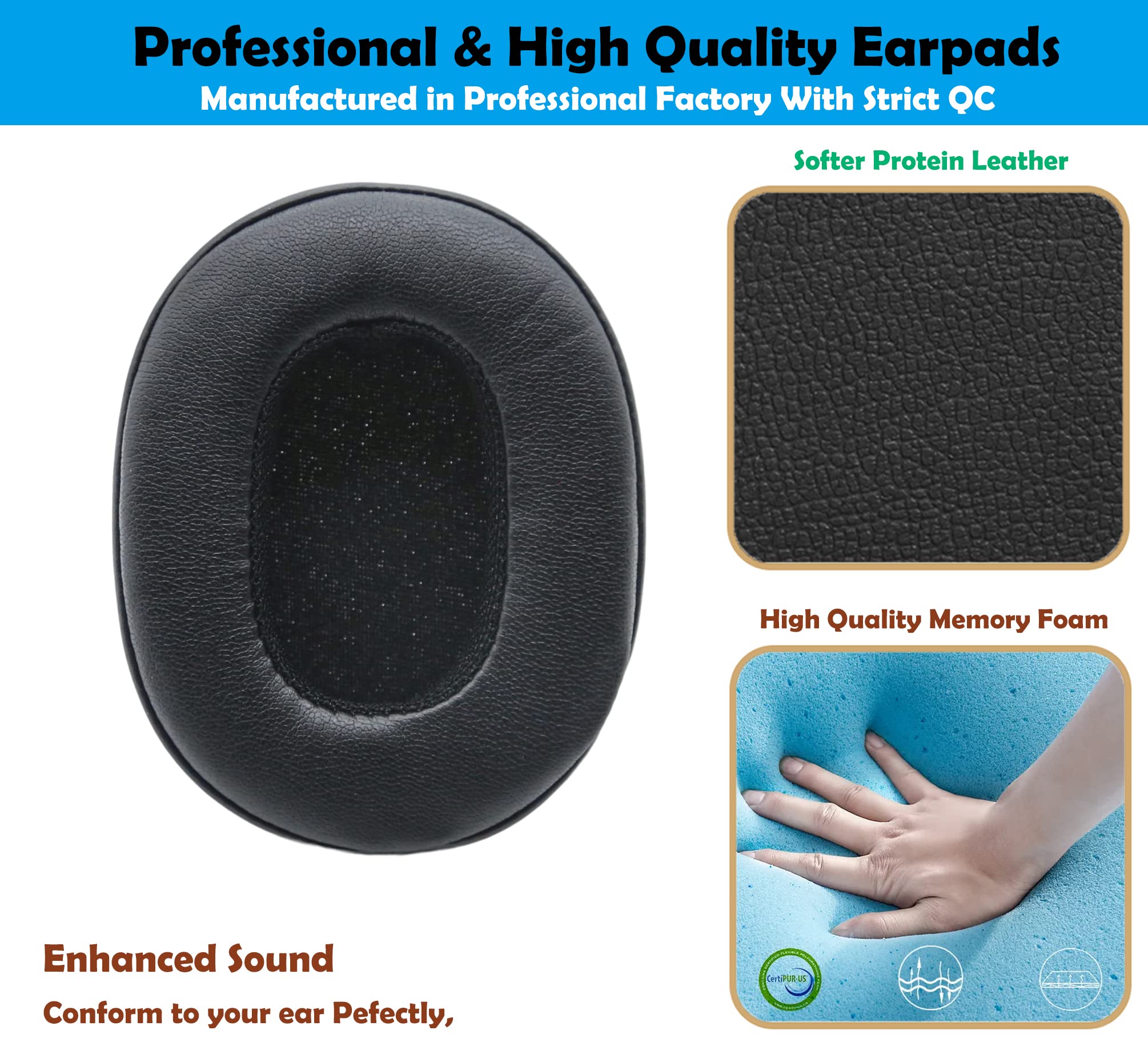 Replacement Earpads for Plantronics BackBeat FIT 6100 Wireless Headphones - Premium Memory Foam Ear Cushions - Noise Isolation & Comfort Upgrade - Perfect for Workouts, Gaming & Travel