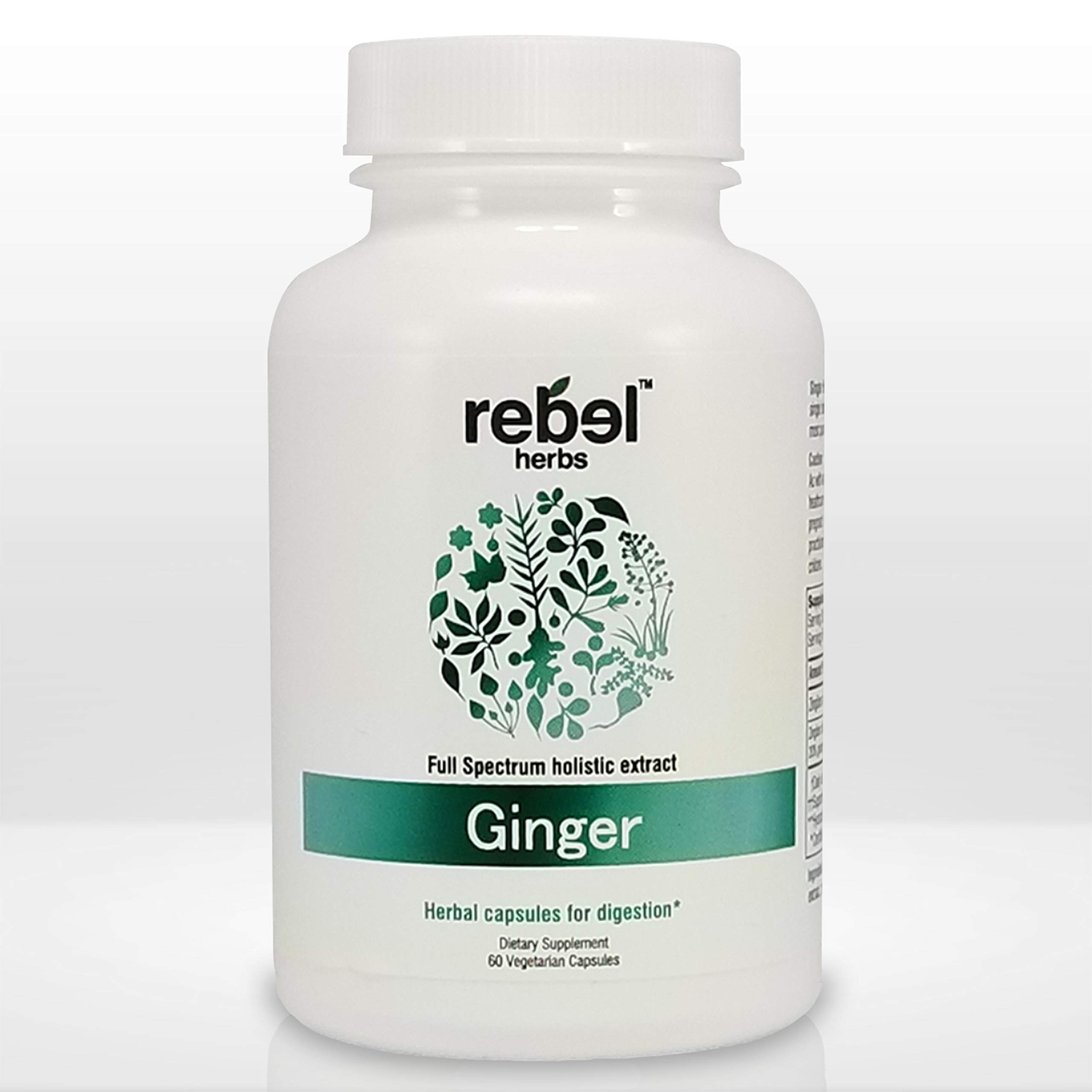 Powerful Dual Extract Ginger Root Capsules - Non-GMO, Gluten Free, 100% Pure Ginger Rhizome Extract | Supports Digestion & Nausea Relief for Travel & Morning Wellness