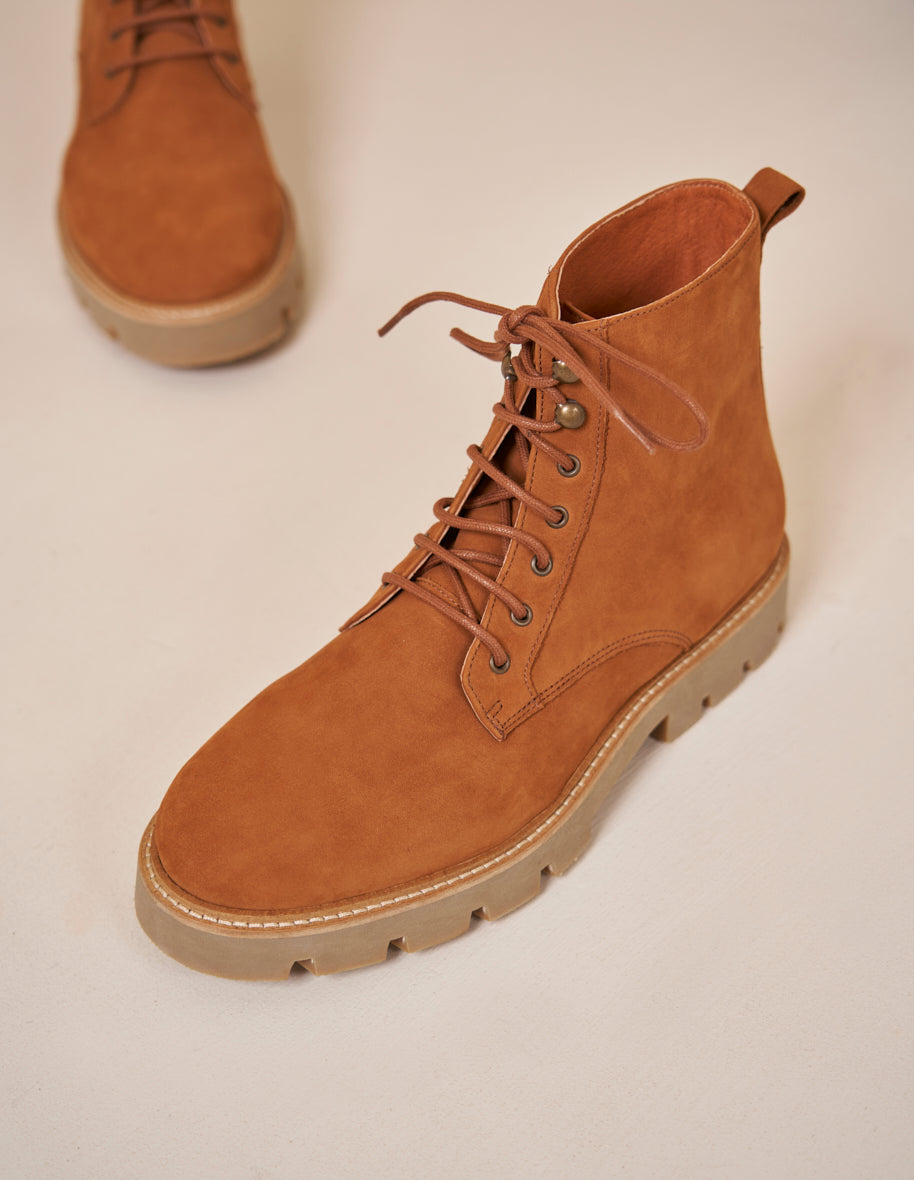 Theodore Nubuck Amber Ankle Boots for Women - Stylish & Comfortable Fall & Winter Booties for Casual Outings, Work & Date Nights