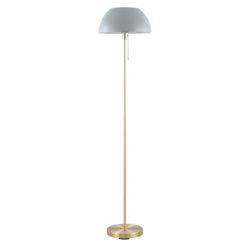 Bella Brass Floor Lamp with Dome Shade - E27 Socket in Multiple Finishes | Perfect for Living Room, Bedroom & Office Lighting