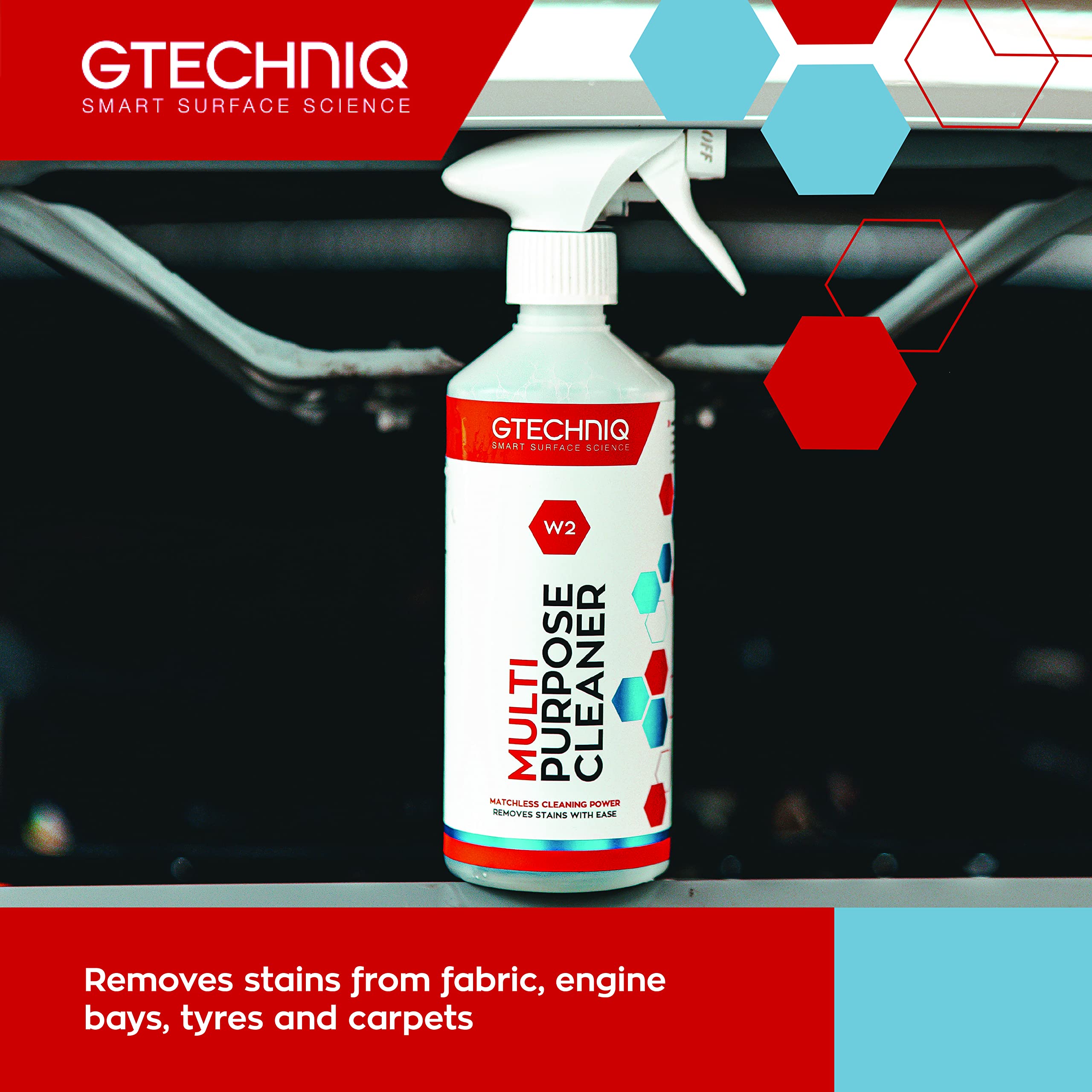 Gtechniq W2 Multi-Purpose Car Cleaner - 16.9 fl oz (500ml) | Biodegradable Auto Detailing for Interior & Exterior | Superior Dirt Removal & Shine | Perfect for Cars, Trucks & SUVs | Safe for All Surfaces
