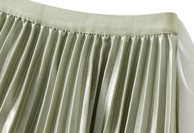 Beaded Mesh High Waist Fairy Pleated Midi A-Line Skirt for Women | Elegant Boho Summer Skirt for Beach, Party & Casual Wear | Style 731