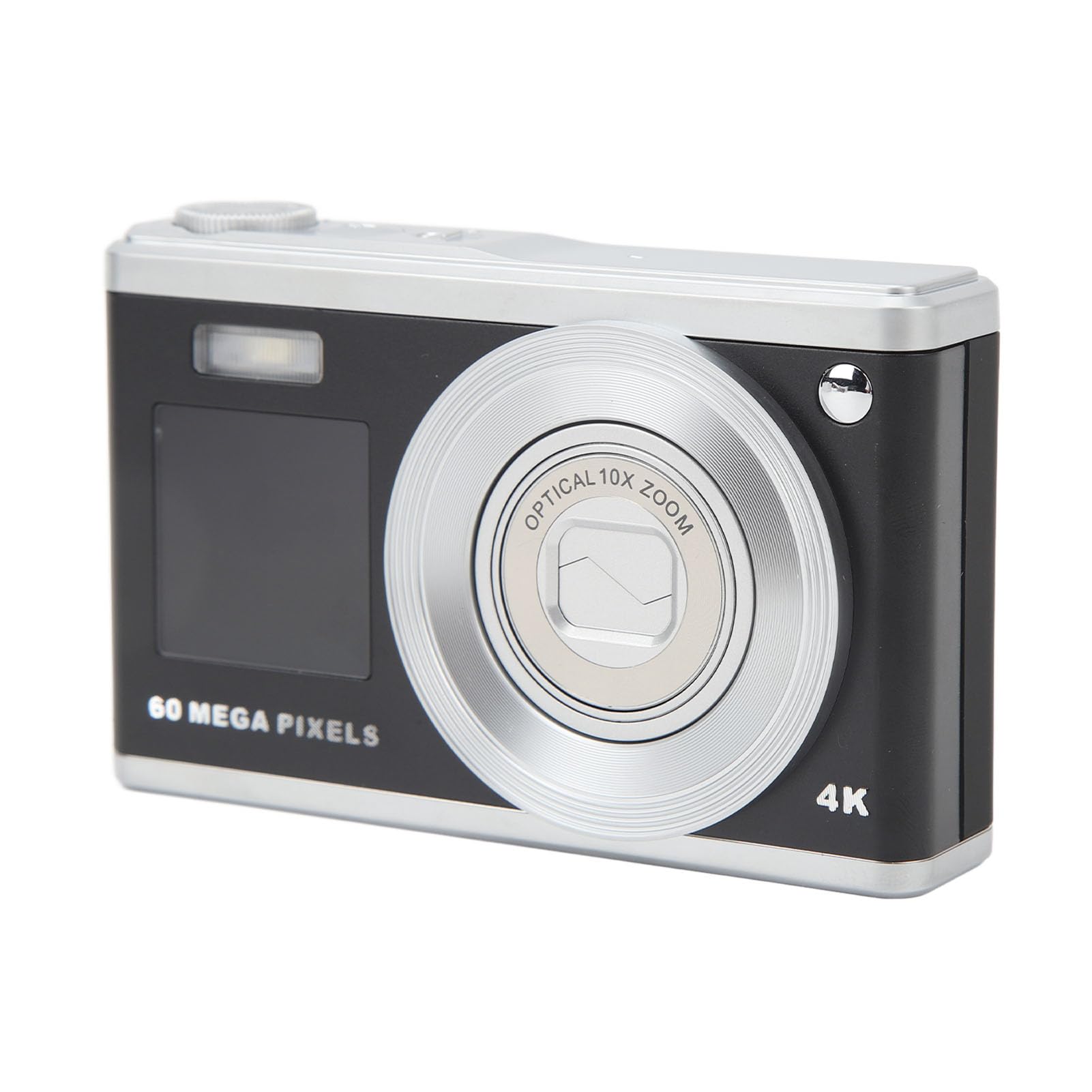 4K Digital Camera with 60MP & 6X Zoom - 2.88 Inch Compact Vlogging Camera with Macro Shooting, Built-in Fill Light & Auto Focus | Perfect for Beginners, Travel & YouTube Content Creation (Black)