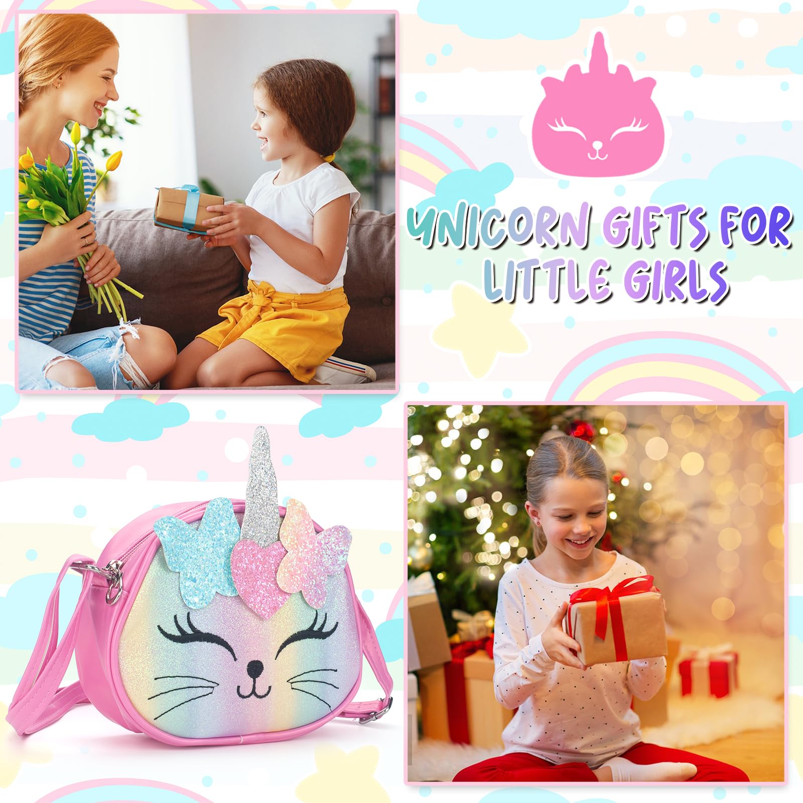 **Girls' Crossbody Purse - Cute Kids Handbag for School, Travel & Play - Perfect Christmas Gift for Little Girls**