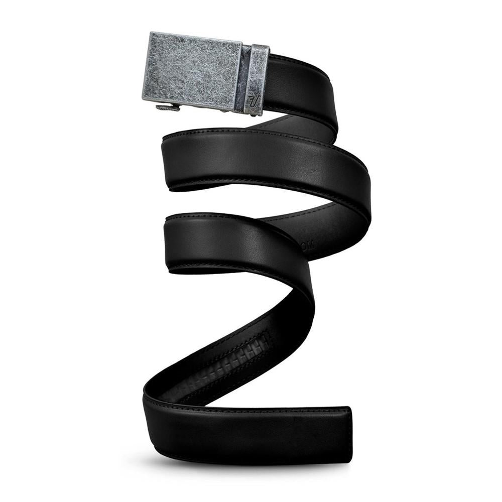 Mission Belt for Men - Adjustable No-Hole Ratchet Belt with Iron/Black Finish - Perfect for Casual, Business & Outdoor Wear
