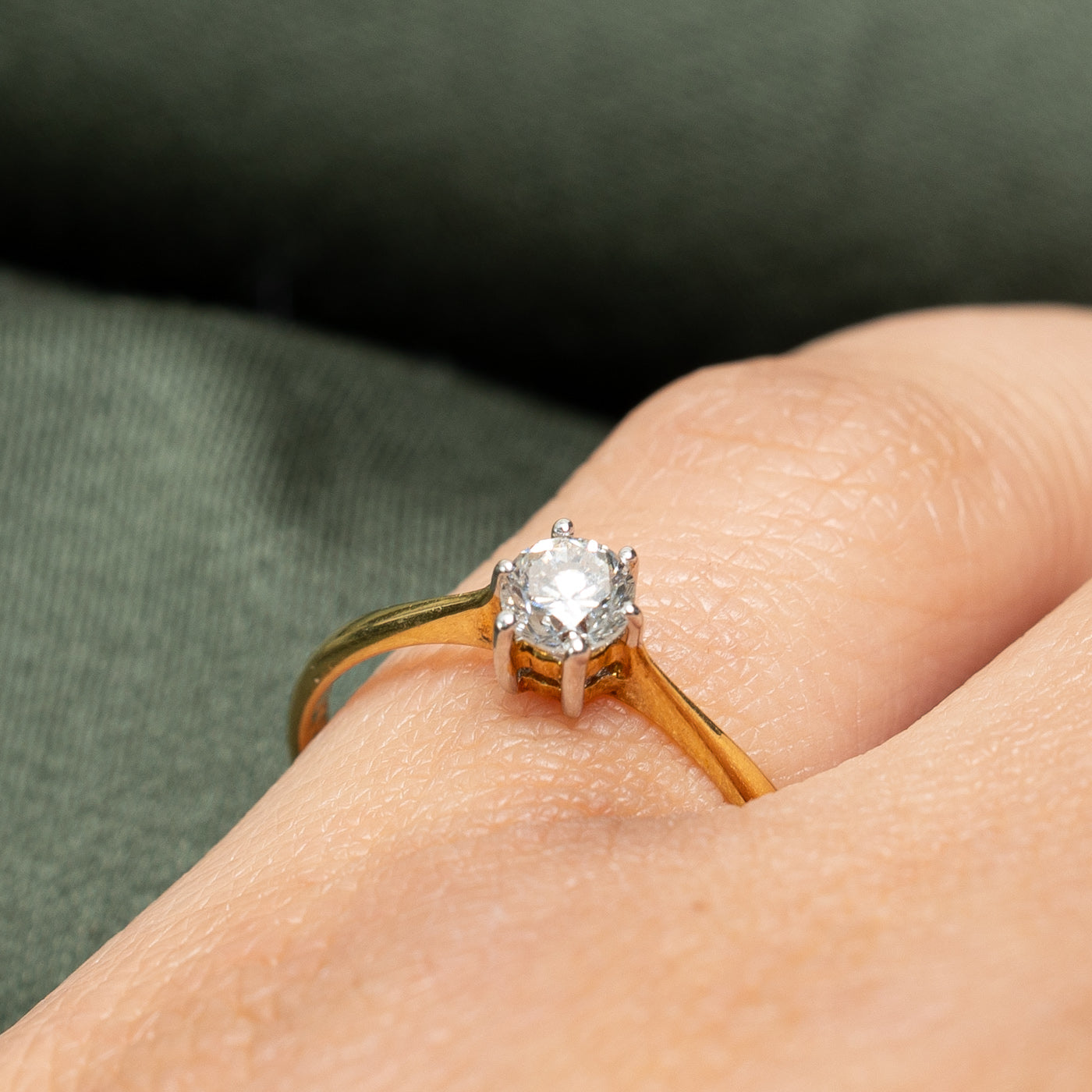 0.35ct Solitaire Diamond Reverse Tapered Ring - Size 6.5 | Elegant Wedding Band, Anniversary Gift & Engagement Ring for Women
