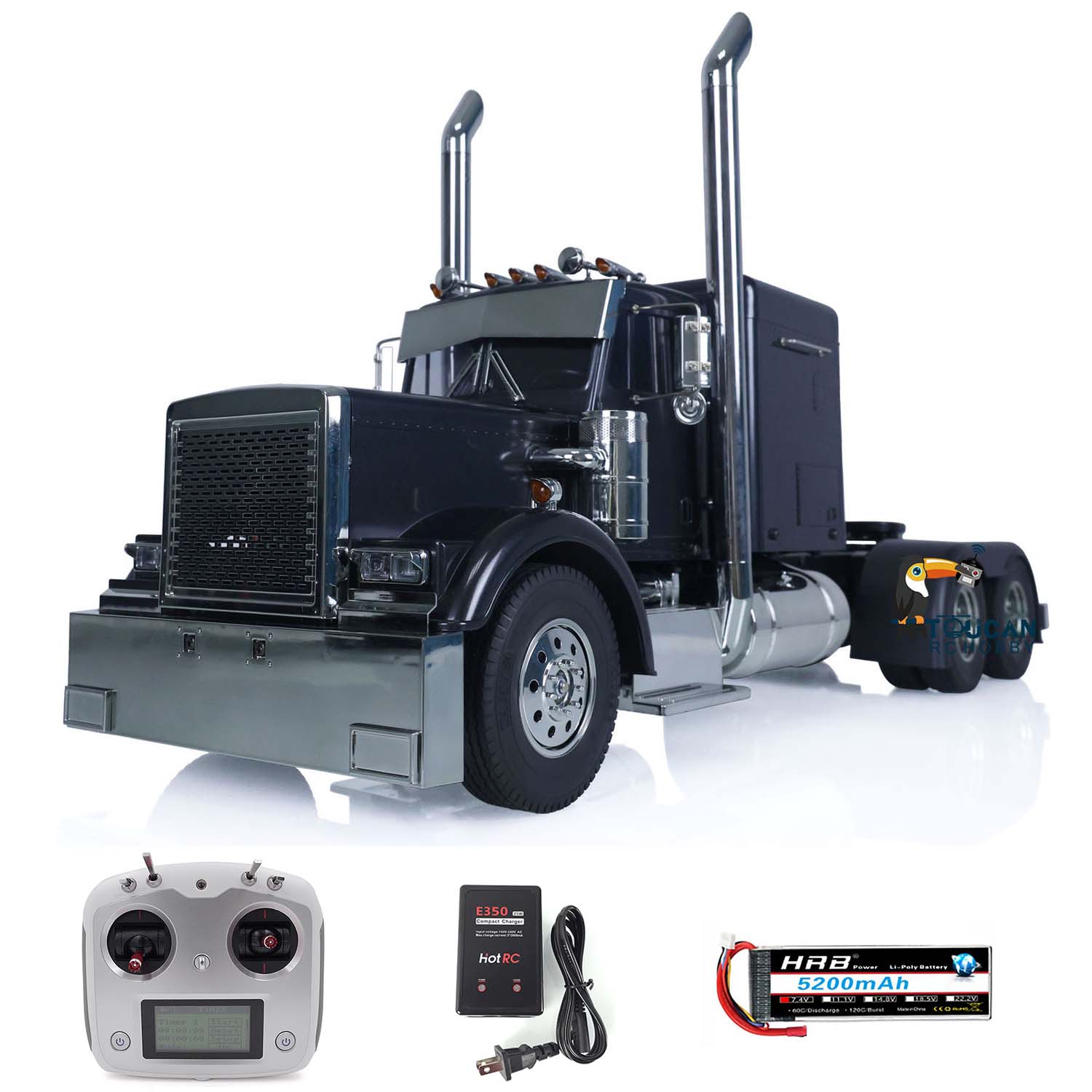 1/14 TAMIYA 56356 Grand Hauler 6x4 RC Tractor Truck - Ready-to-Run Remote Control Model with Light & Sound, FS-I6S System, Motor & Servo - Perfect for Collectors and RC Truck Enthusiasts