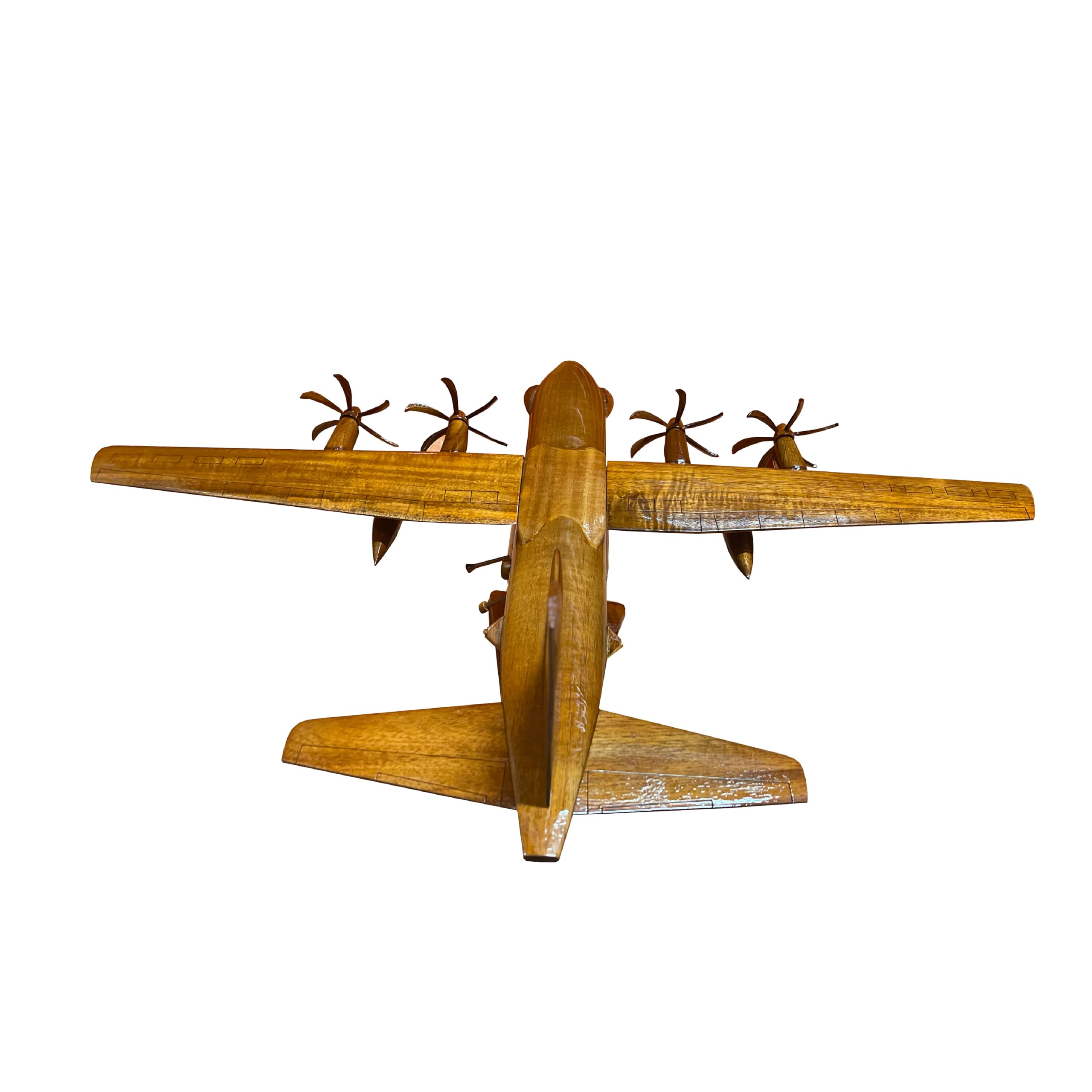 C-130J Hercules Mahogany Wooden Desktop Airplane Model - Perfect Military Aircraft Collectible for Office Decor, Aviation Enthusiast Gifts & Home Display