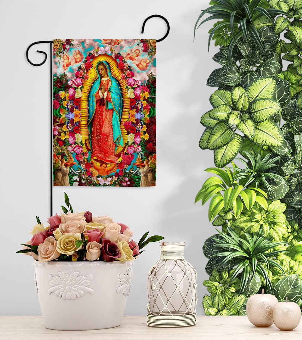 Our Lady of Guadalupe Flag - Religious Home & Garden Decor, Cemetery Grave Yard Decoration, Christian Easter Gift with Peace Dove - Made in USA | Perfect for Church Altars, Memorial Gardens & Spiritual Spaces