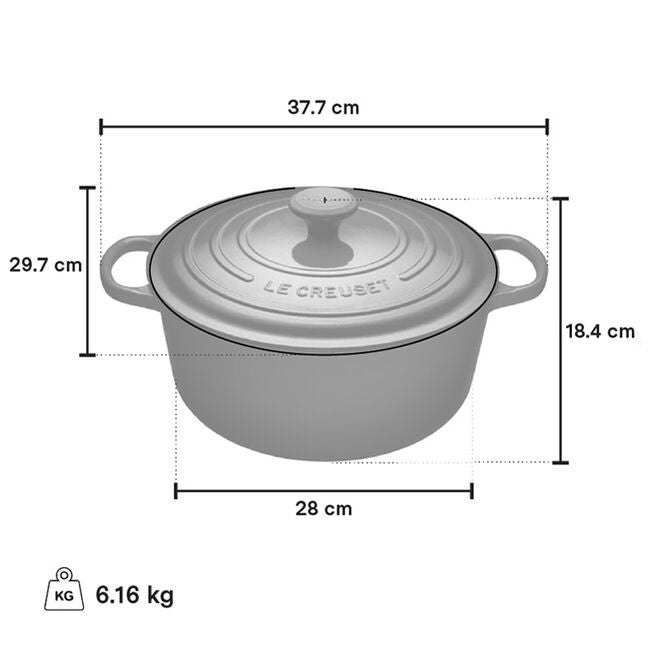 Le Creuset 6.7L Signature Round French Oven in Camomille - Premium Cast Iron Dutch Oven for Baking, Braising & Slow Cooking | Perfect for Soups, Stews & Casseroles