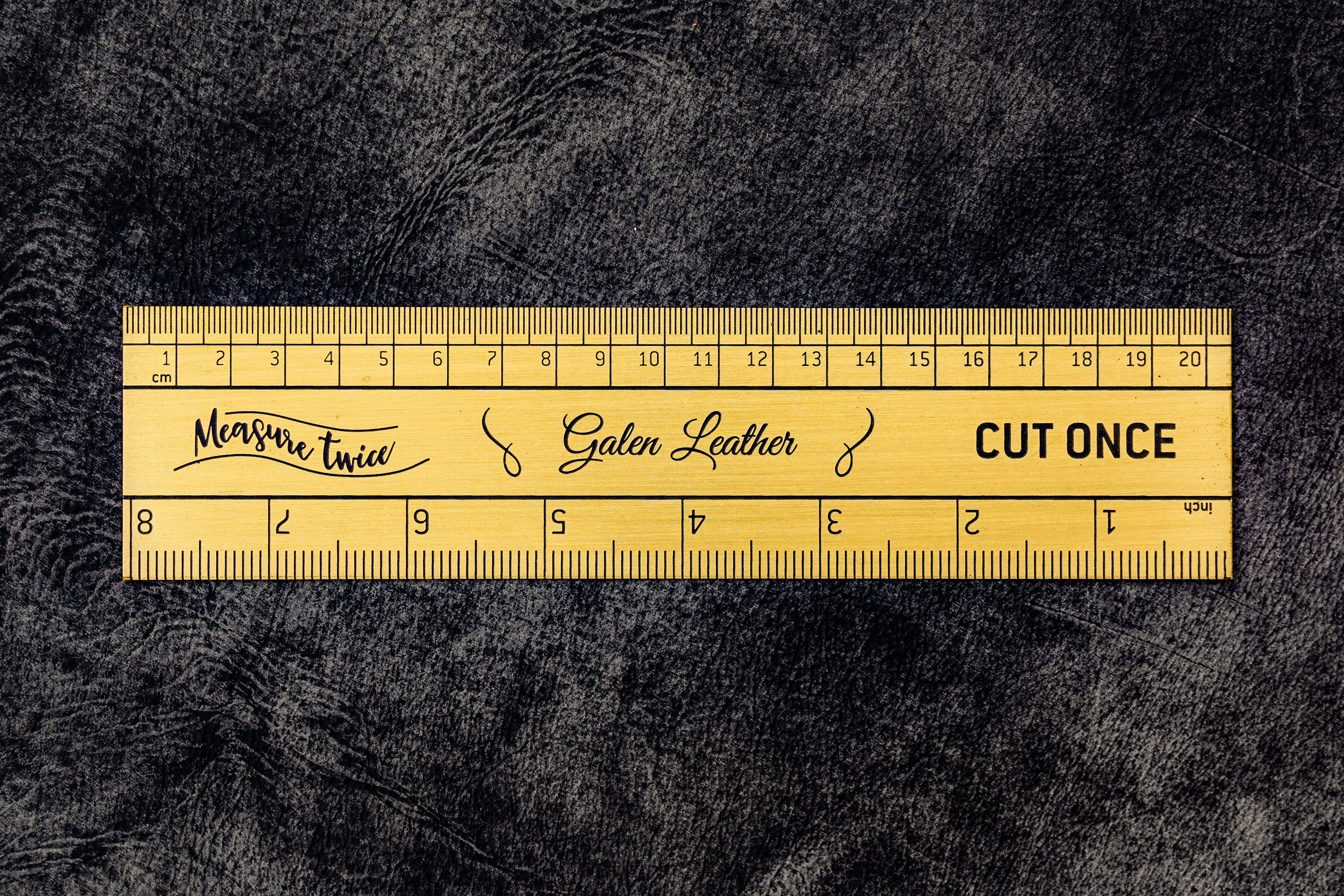 Vintage Inspired Brass Ruler with Imperial & Metric Measurements - Perfect for Crafting, DIY Projects, and Office Use