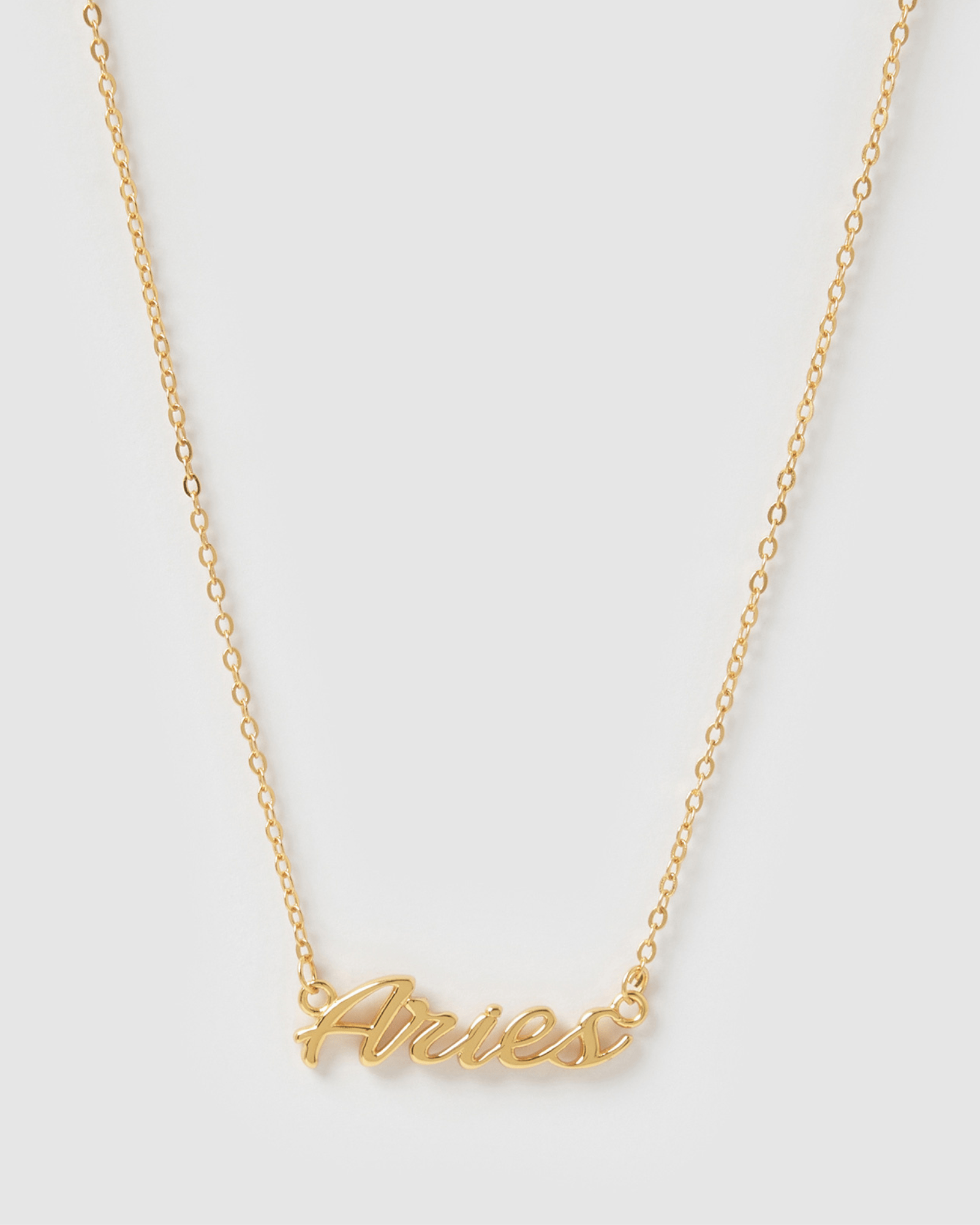 Izoa Aries Zodiac Necklace in Gold - Perfect Gift for Astrology Lovers & Birthday Celebrations