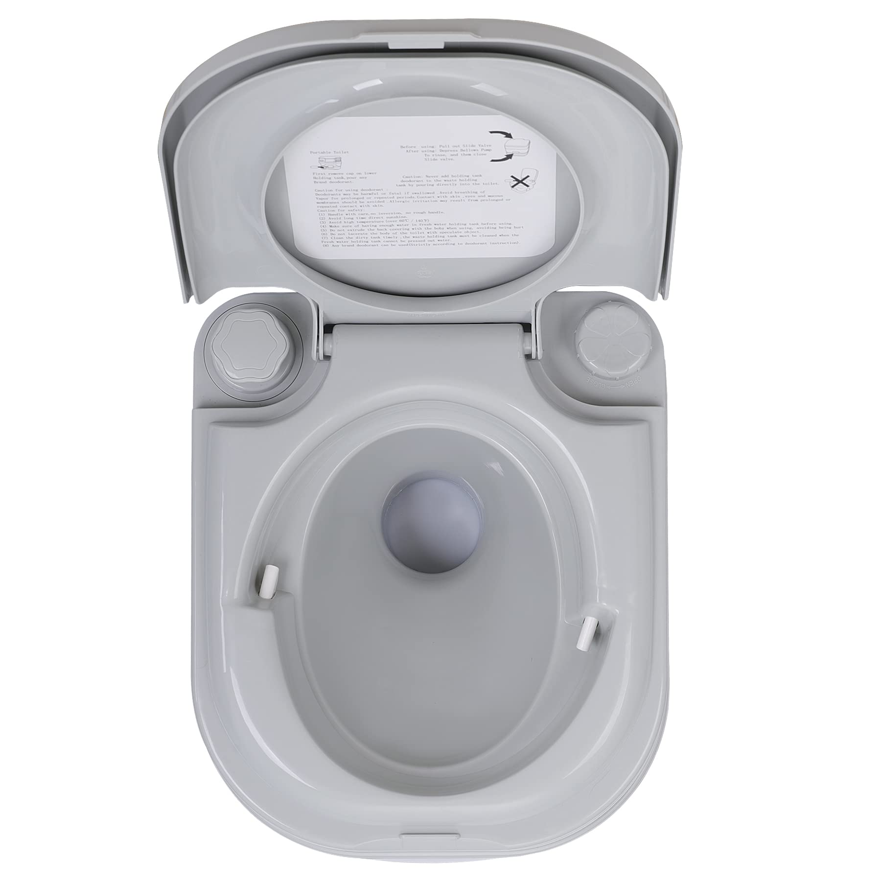 HSM 6.4 Gallon Portable Toilet for Camping, RV, Boating & Fishing - Compact Outdoor Commode with Leak-Proof Seal, Travel Bag & Sprinkling Bottle - Perfect for Road Trips, Camping Adventures & Marine Use