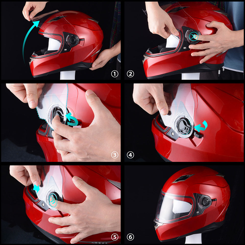 TheLAShop RUN F Motorcycle Helmet Visor Shield Replacement - Durable & Anti-Fog Face Shield for Bike, ATV, and Racing Helmets - Perfect for Day & Night Riding