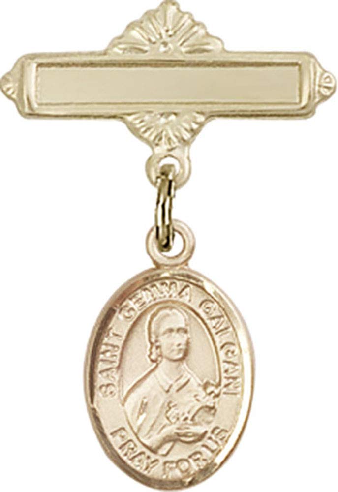 St. Gemma Galgani Gold Filled Baby Badge Pin - Religious Jewelry for Baptism, First Communion & Baby Blessings | Handmade in USA