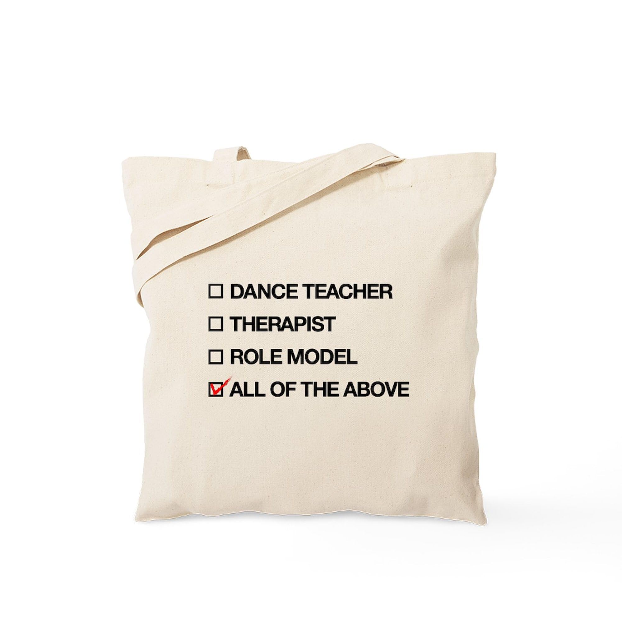 Dance Teacher Multiple Choice Tote Bag - Natural Canvas Reusable Shopping Bag for Dance Instructors, Students & Dance Studio Gifts | Eco-Friendly Grocery & Work Tote