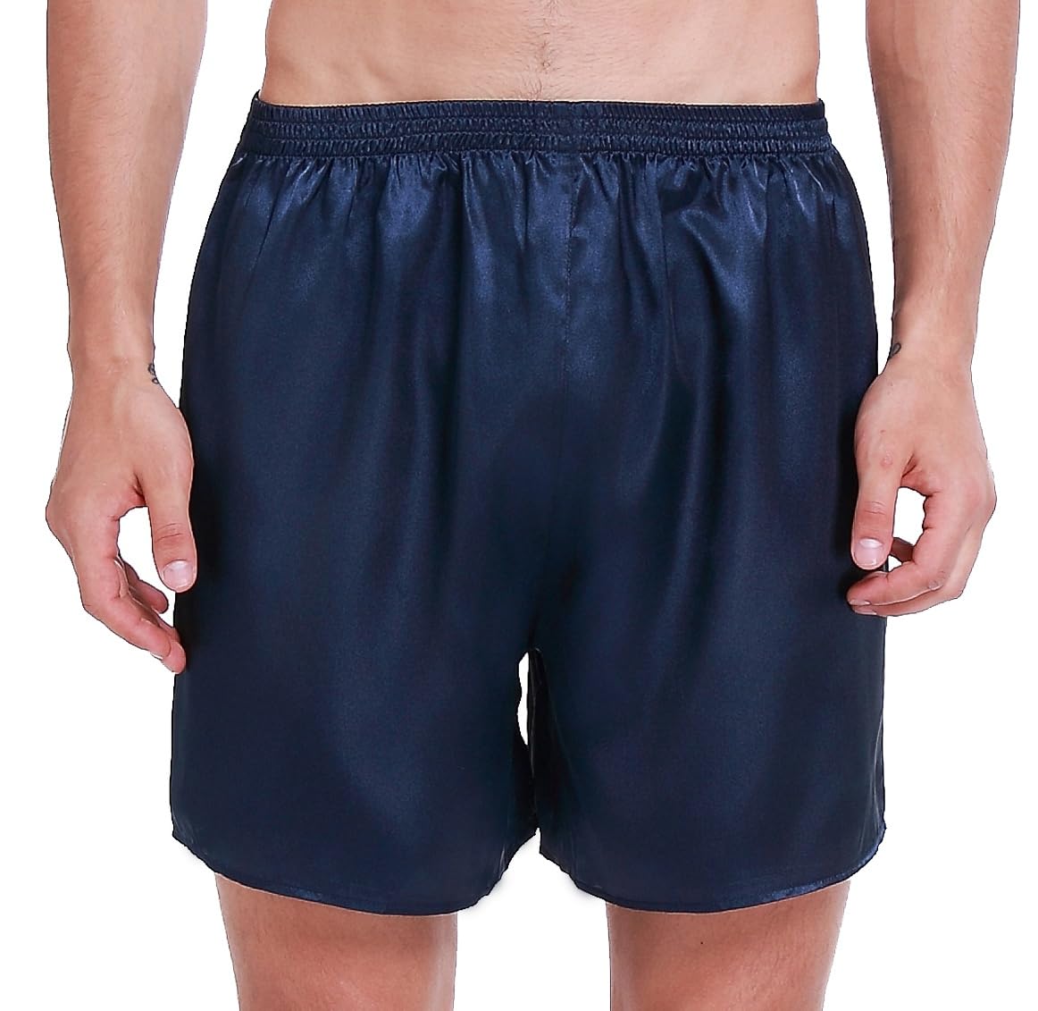 Premium Men's Silk Satin Boxer Shorts - Soft & Breathable Pajama Shorts for Sleep & Lounge - Luxury Sleepwear for Comfort & Style