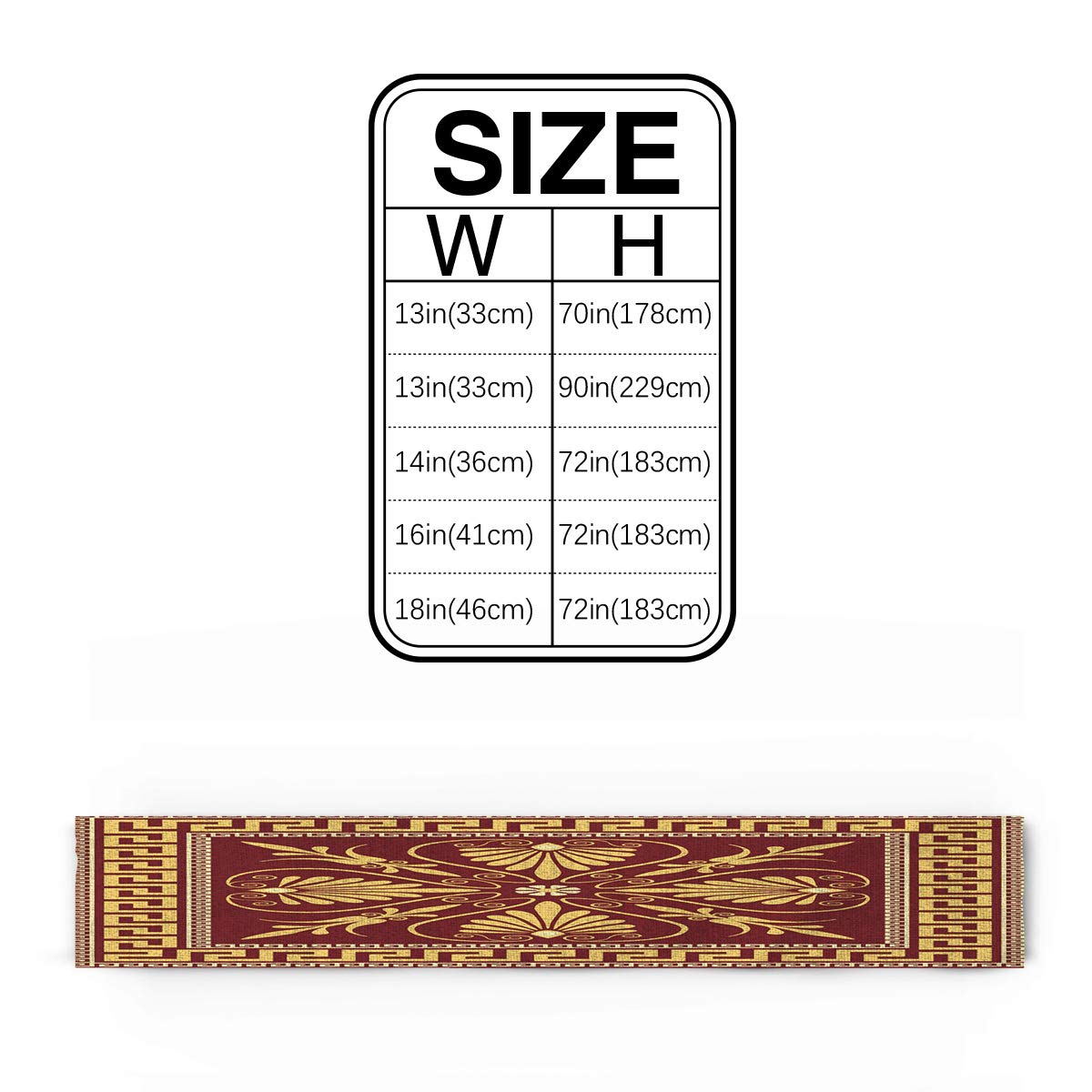 Modern Linen Table Runner - Square Flower Pattern Abstract Art Deco Design for Wedding, Kitchen, Dresser - Heat Resistant Decorative Table Cover for Thanksgiving, Christmas, Halloween Parties & Home Dining Decor