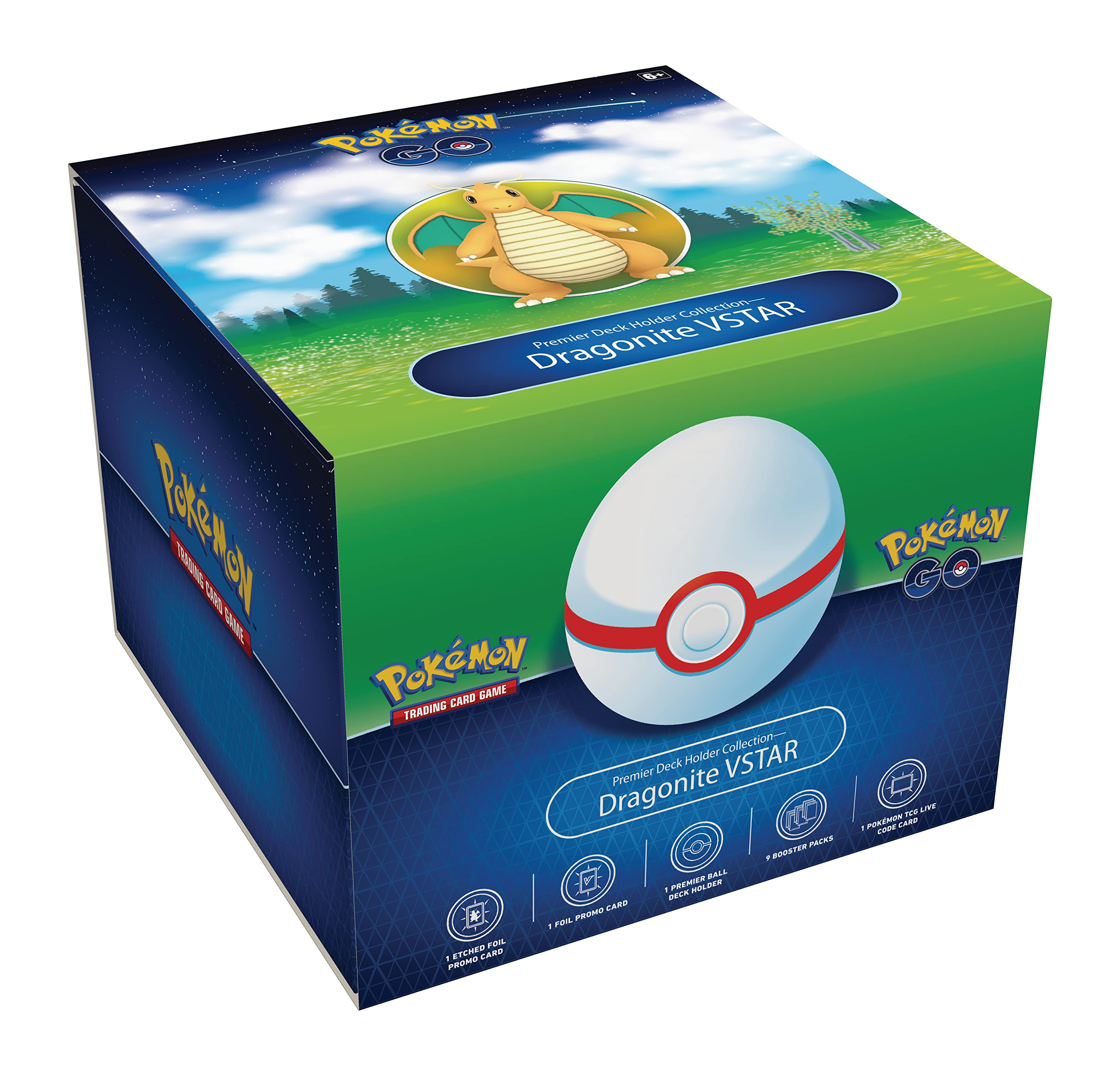 Pokemon TCG Pokemon Go Premier Deck Holder - Dragonite Vstar Card Sleeve for Collectors & Players | Perfect for Tournaments, Game Nights & Storage