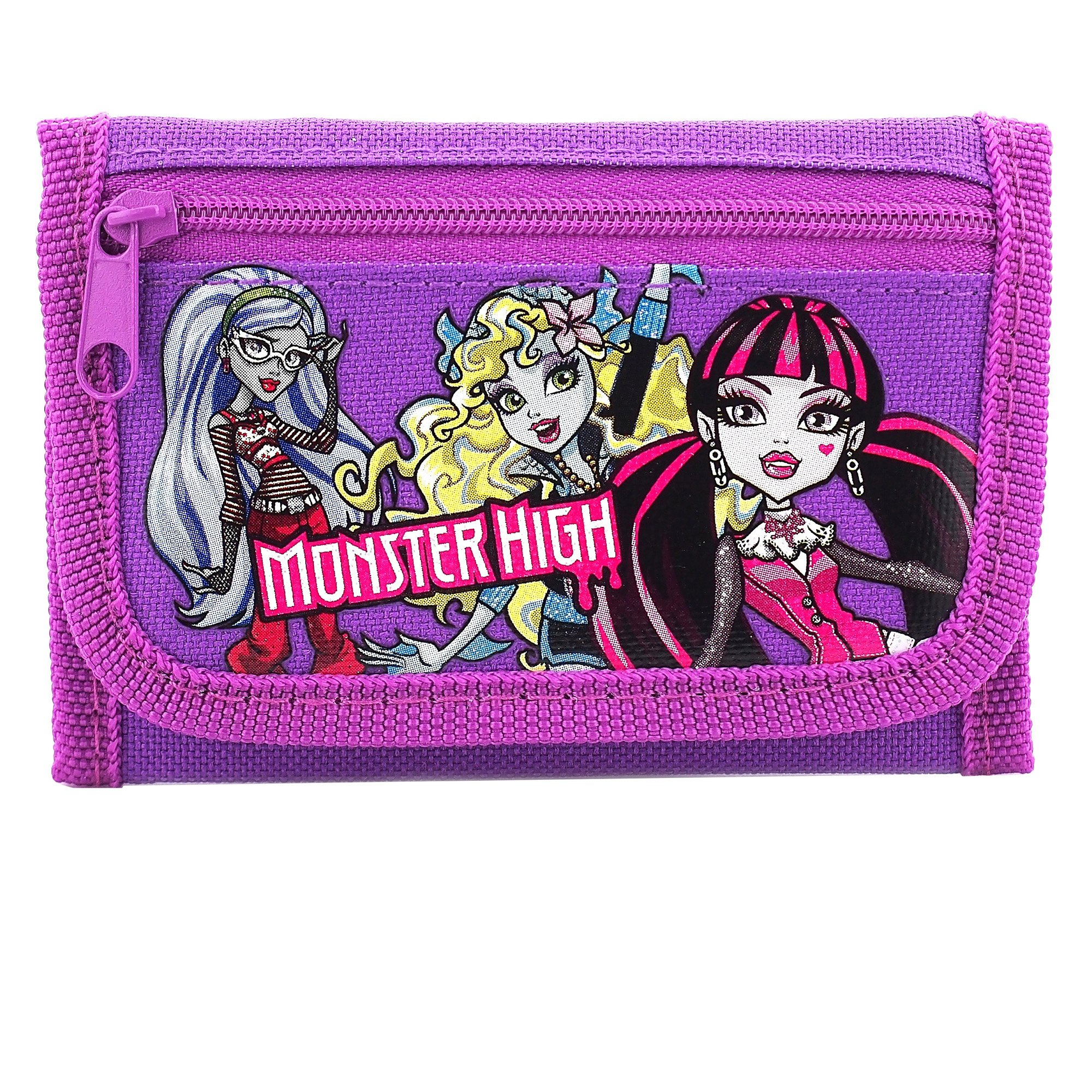 Disney Monster High Purple Tri-fold Wallet for Girls - Stylish & Durable PU Leather Wallet for School, Travel & Everyday Use
