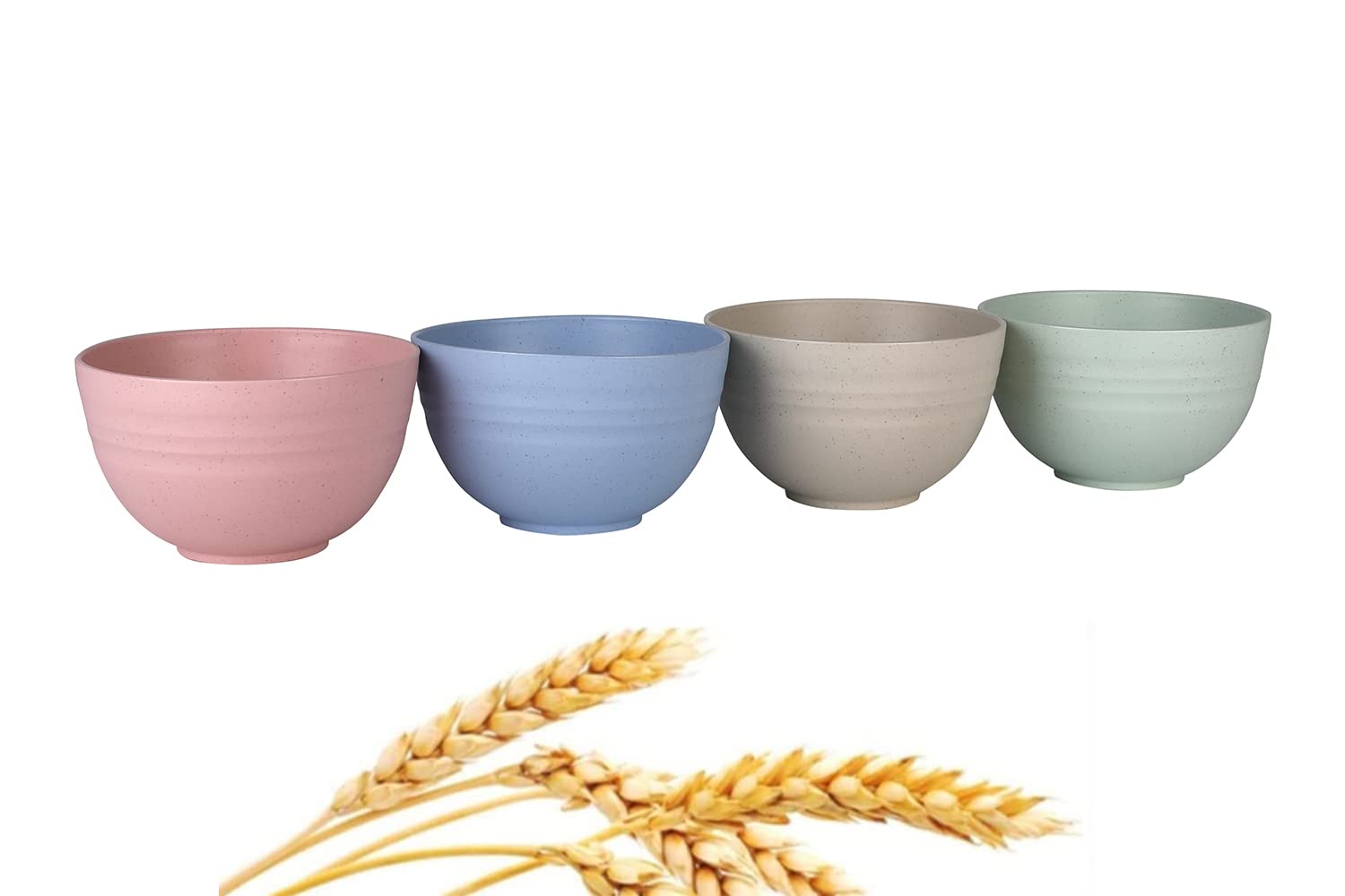Eco-Friendly Wheat Straw Cereal Bowls Set - Unbreakable, Lightweight Dinner Dishes (4-Pack, 4.5